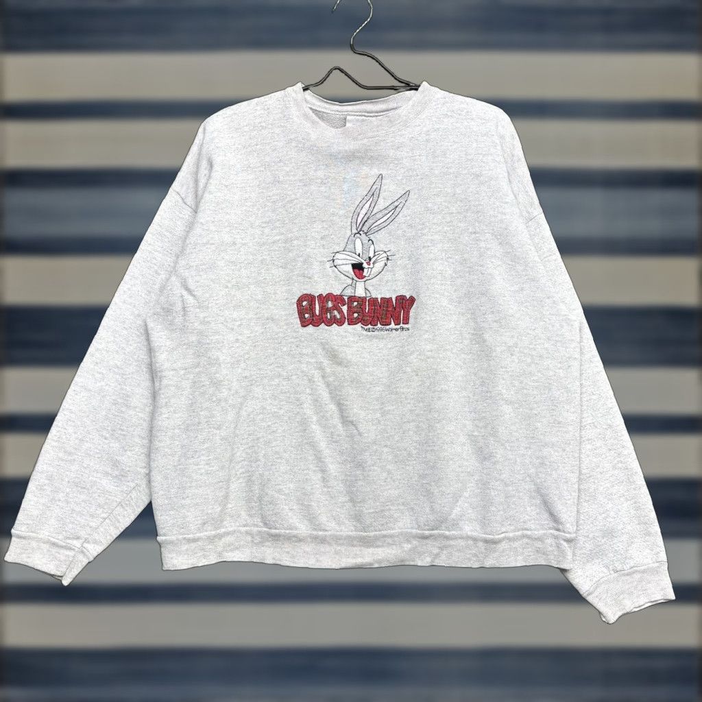 Tultex VINTAGE Bugs Bunny Sweatshirt Mens XL 90s Warner Bros Cartoon Crewneck Pullover Size US XL / EU 56 / 4 - 1 Thumbnail