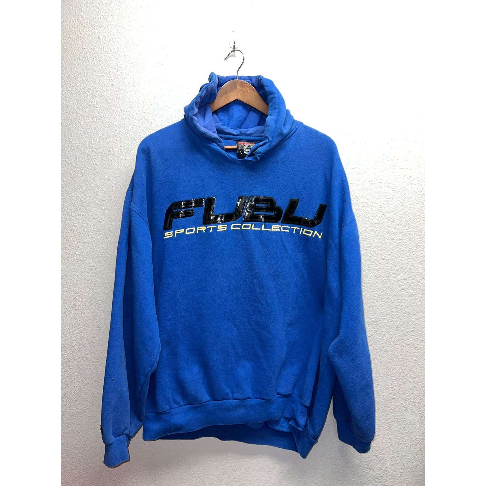 Vintage Fubu Sports Collection Hoodie Blue Pullover Cut Neck Y2K L Size US L / EU 52-54 / 3 - 1 Thumbnail