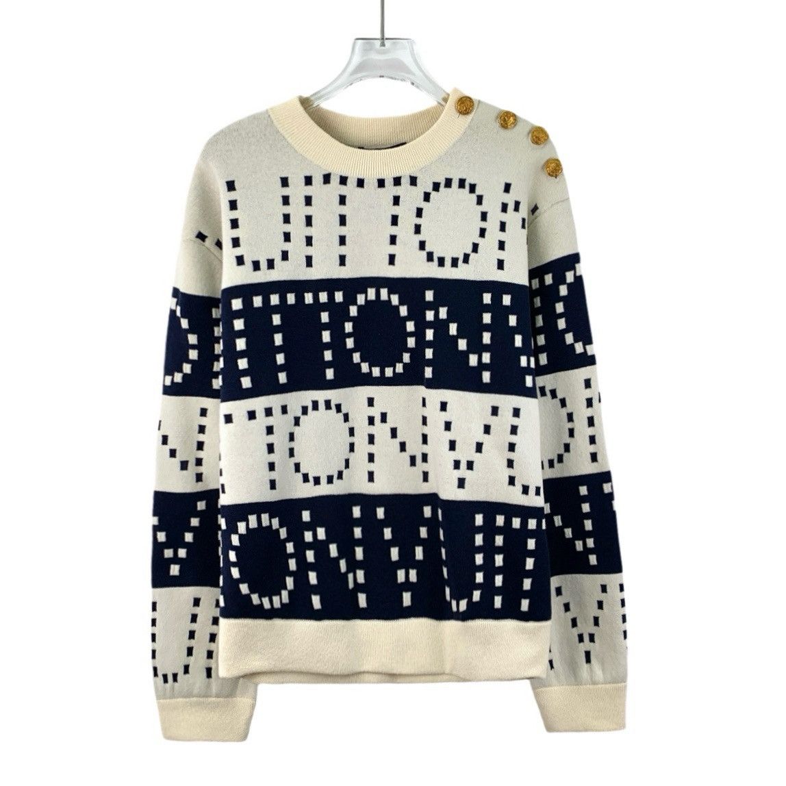 Louis Vuitton Louis Vuitton Color-block Logo Letter Wool Sweatshirt K26WX Size S / US 4 / IT 40 - 1 Thumbnail