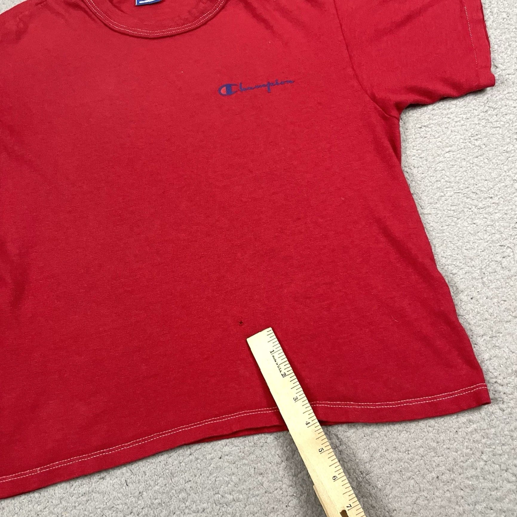 Champion VINTAGE Champion Shirt Mens T Shirt Adult M Red USA 80s Rare Stitch Size US M / EU 48-50 / 2 - 7 Thumbnail