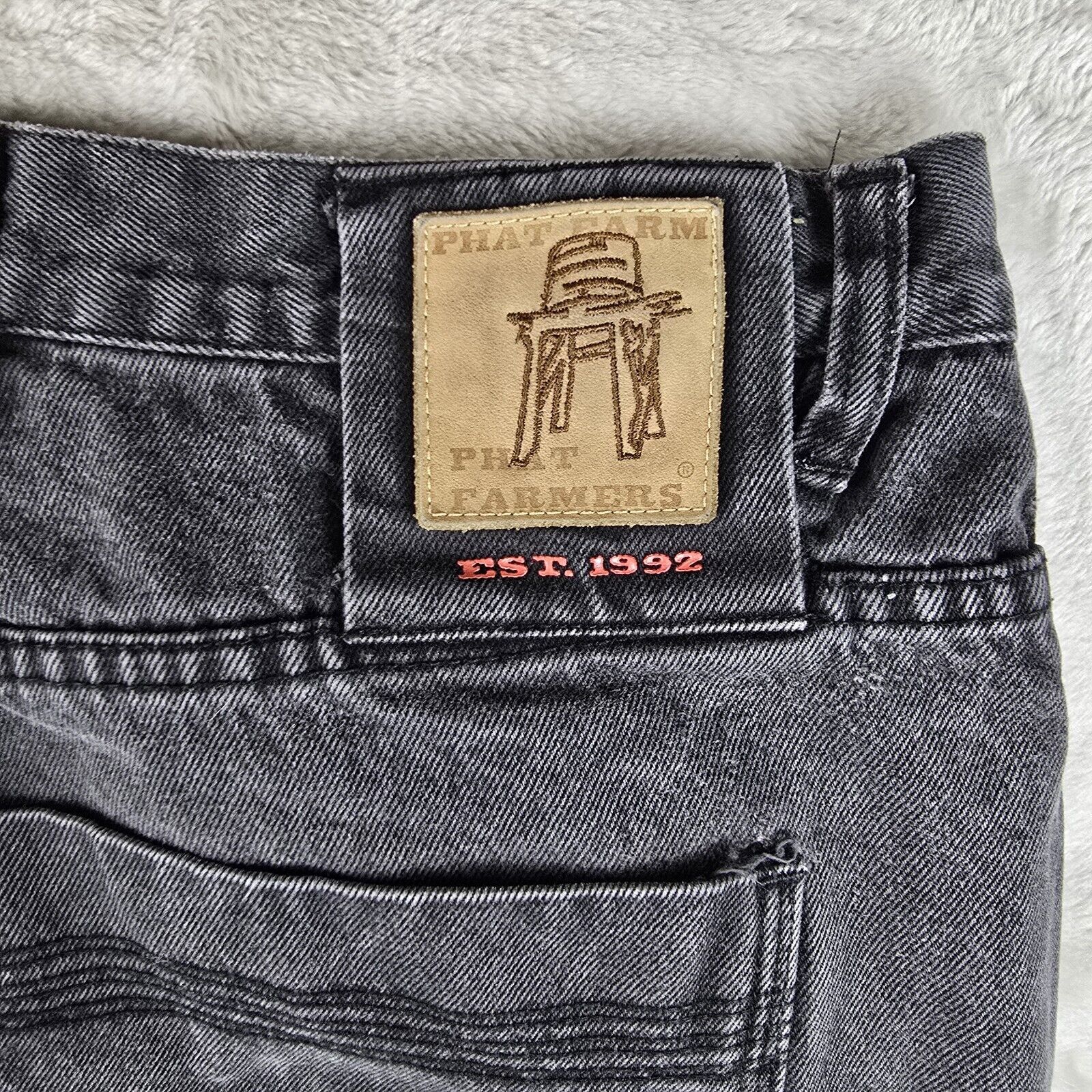 Phat Farm Vintage Phat Farm Black Jeans Mens 40x28 Baggy Skater Y2K Size US 40 / EU 56 - 4 Thumbnail