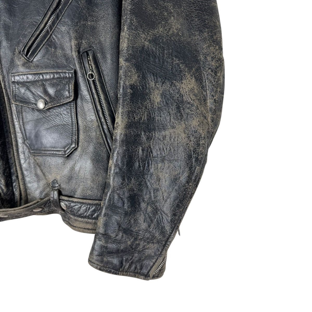 Genuine Leather 🌟VINTAGE 50s STEERHIDE ONE STUDS MOTORCYCLE LEATHER JACKET Size US M / EU 48-50 / 2 - 10 Thumbnail