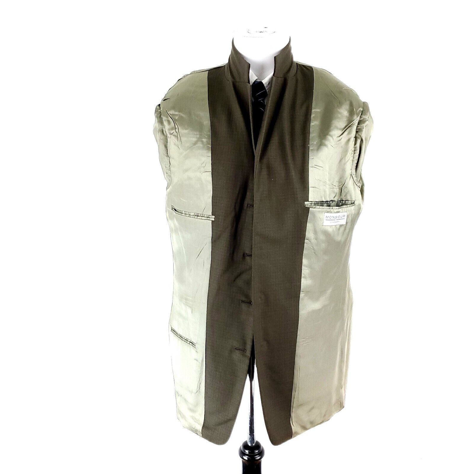 Givenchy Givenchy Monsieur Wool 4 Button Sport Coat 40R Green Check S Size 40R - 9 Thumbnail