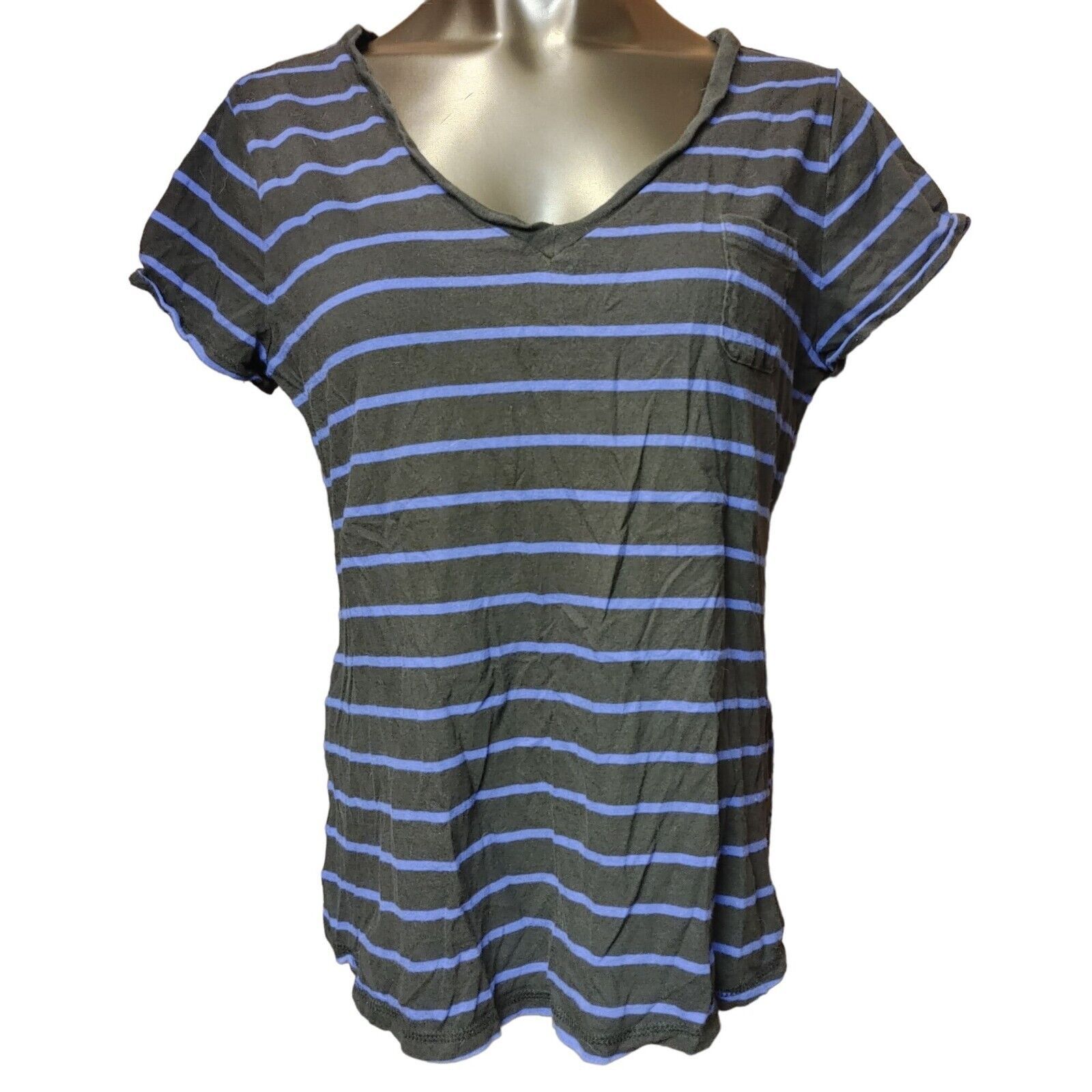 Other OP Women's Gray/Blue Striped Scoop Neck T-shirt XXL Size XXL / US 16-18 / IT 52-54 - 1 Thumbnail