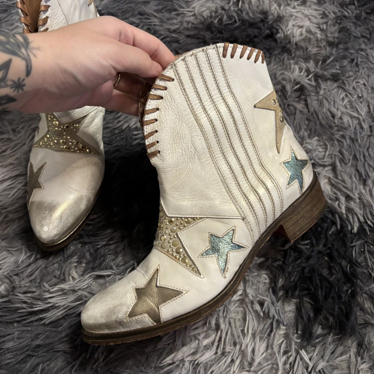 Other × Vintage Italian Vero Cuoio Stars Cowboy Boots amazing beautiful Size US 8 / IT 38 - 4 Thumbnail