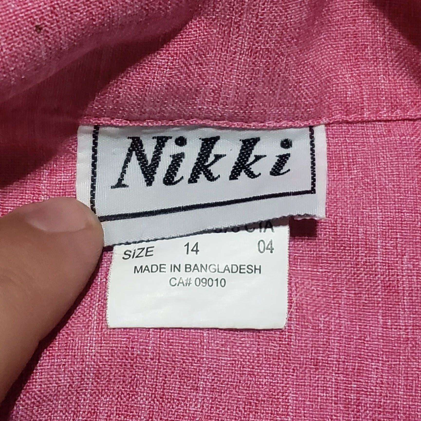 Pinko Nikki Shirt Women's Adult Size 14 Pink Floral Button-Up Dressy Formal Collared Short Sleeve Modern Flower 14 Womens Size XL / US 12-14 / IT 48-50 - 3 Thumbnail