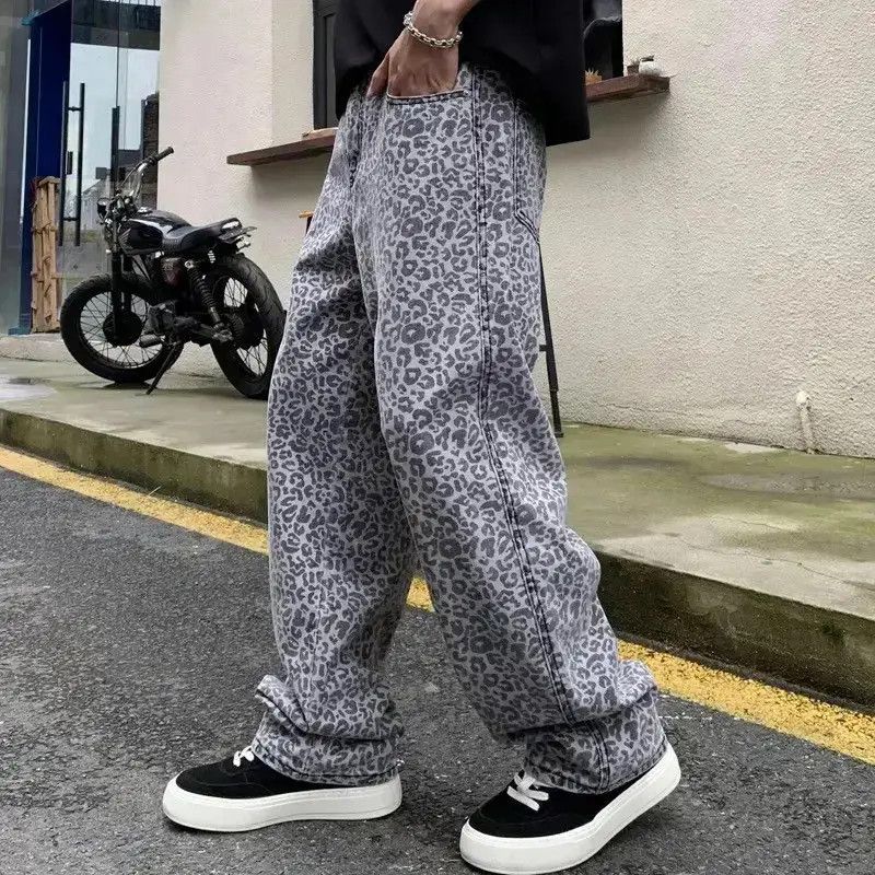 Japanese Brand Streetwear Leopard Print Loose Casual Jeans Pants Size US 32 / EU 48 - 3 Thumbnail