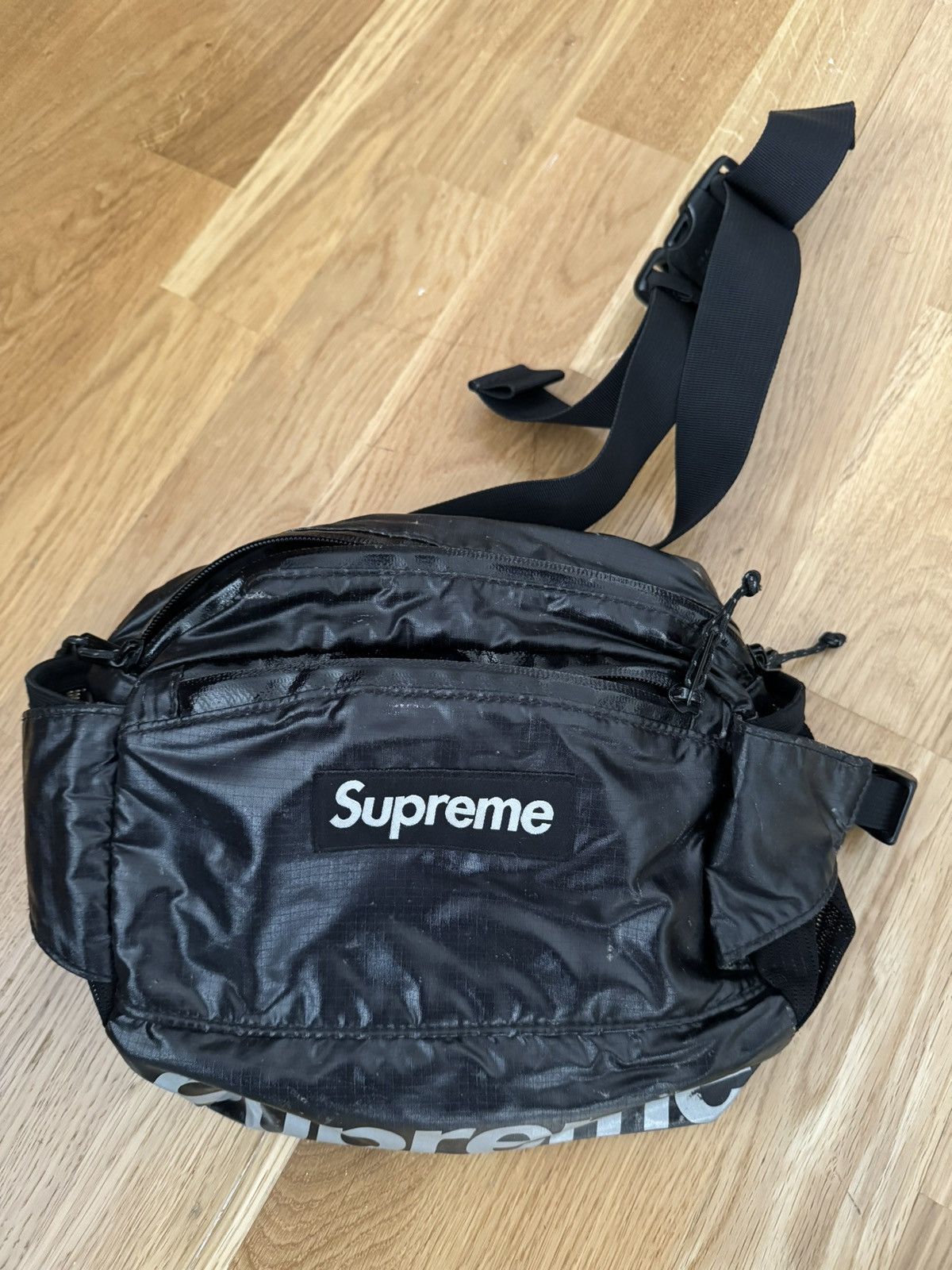 image of Supreme Black Waist Bag (Fw17), Men's