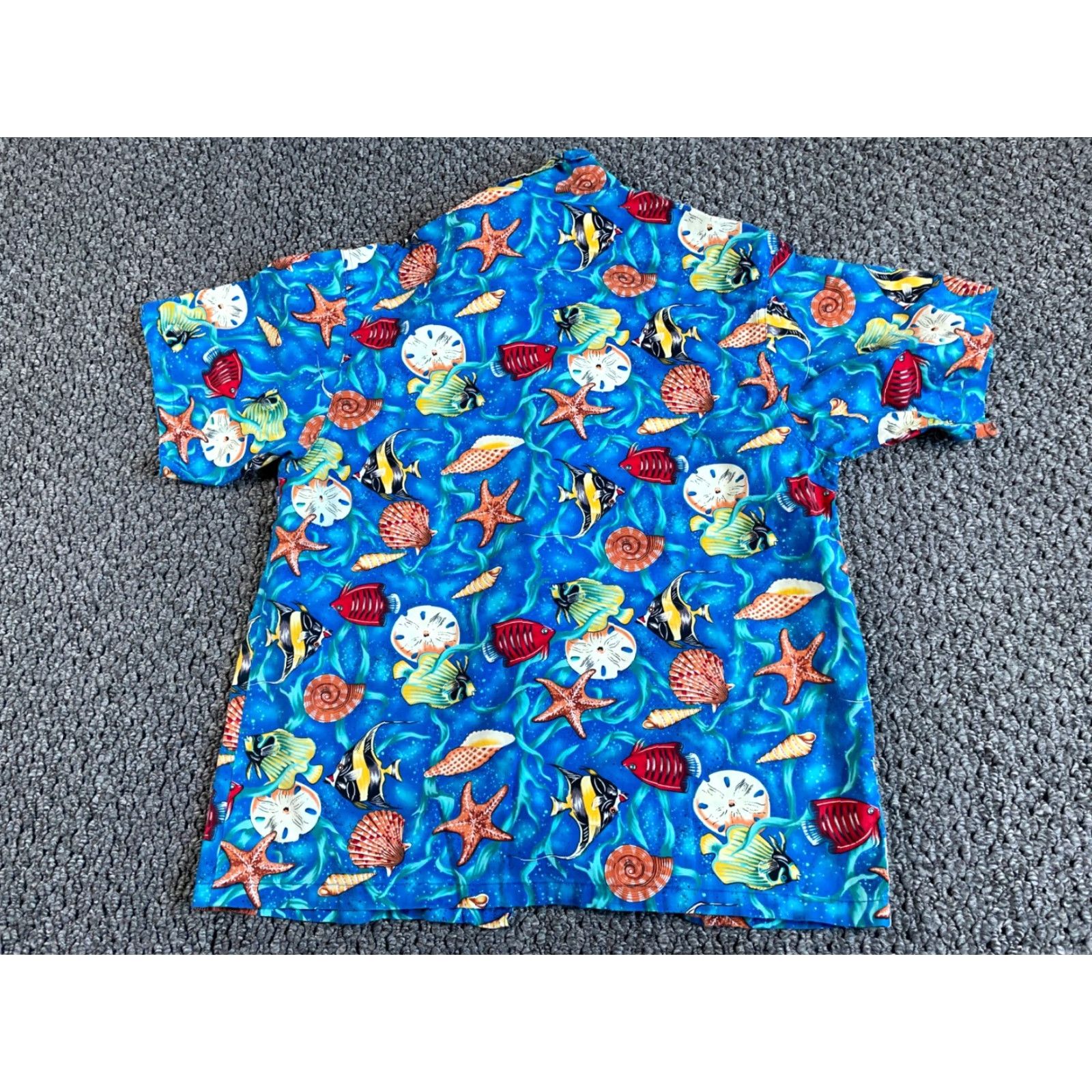 Vintage VINTAGE Toucan Dance Shirt Geometric Underwater Fish Pattern Camp Collar Men’s Small Blue Size US S / EU 44-46 / 1 - 2 Thumbnail