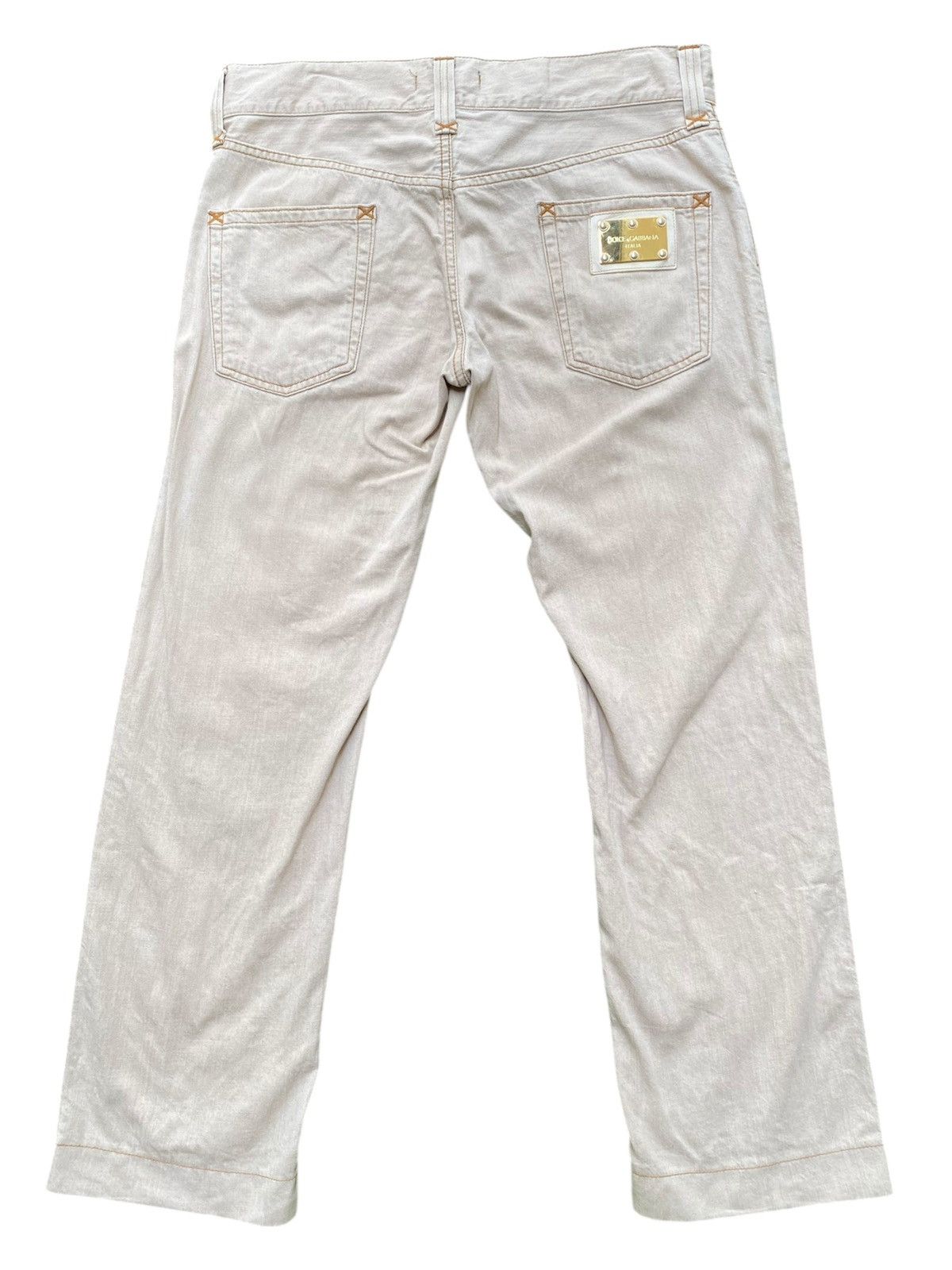Dolce & Gabbana Vintage Dolce&Gabbana Cream Jeans Size US 36 / EU 52 - 2 Thumbnail