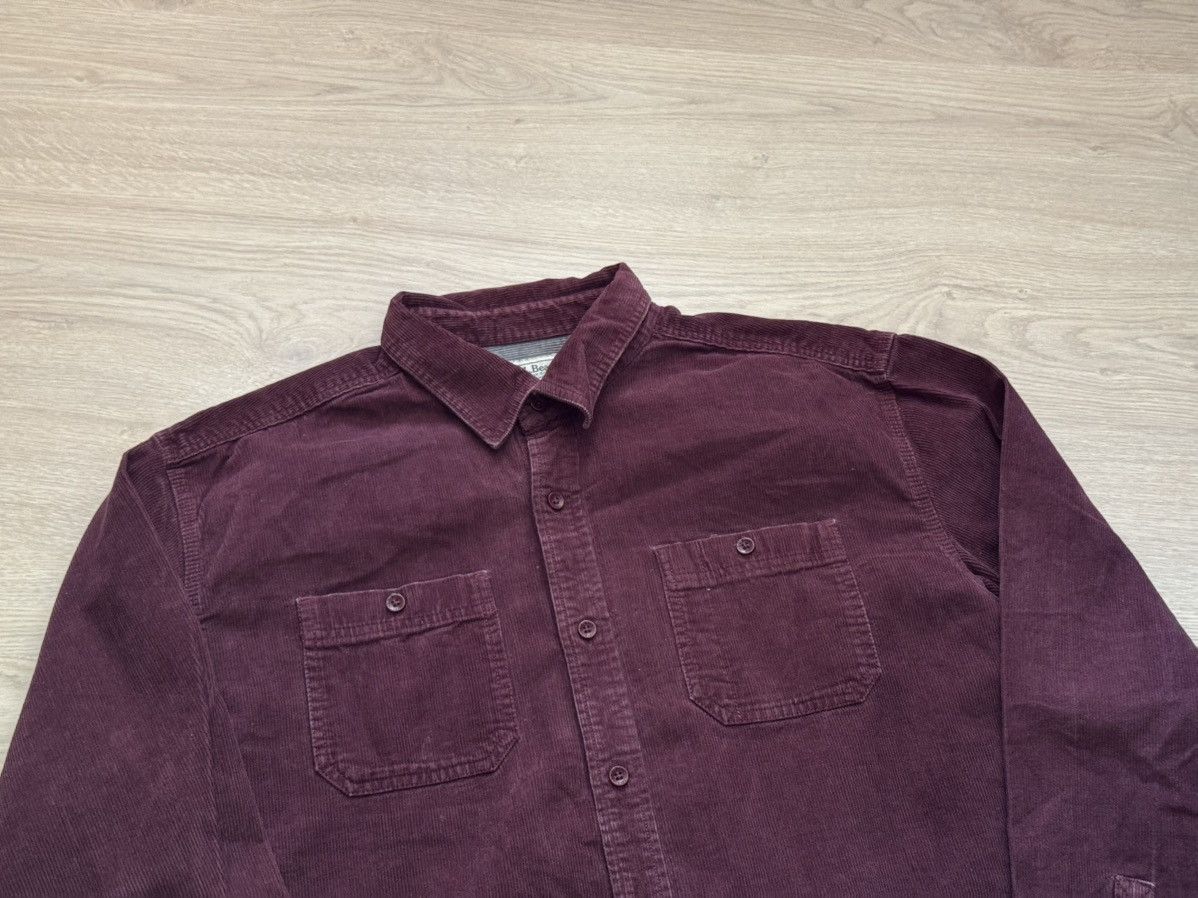 L.L. Bean Vintage 00’s L.L. Bean USA Velvet Corduroy Burgundy Shirt Size US XL / EU 56 / 4 - 2 Thumbnail
