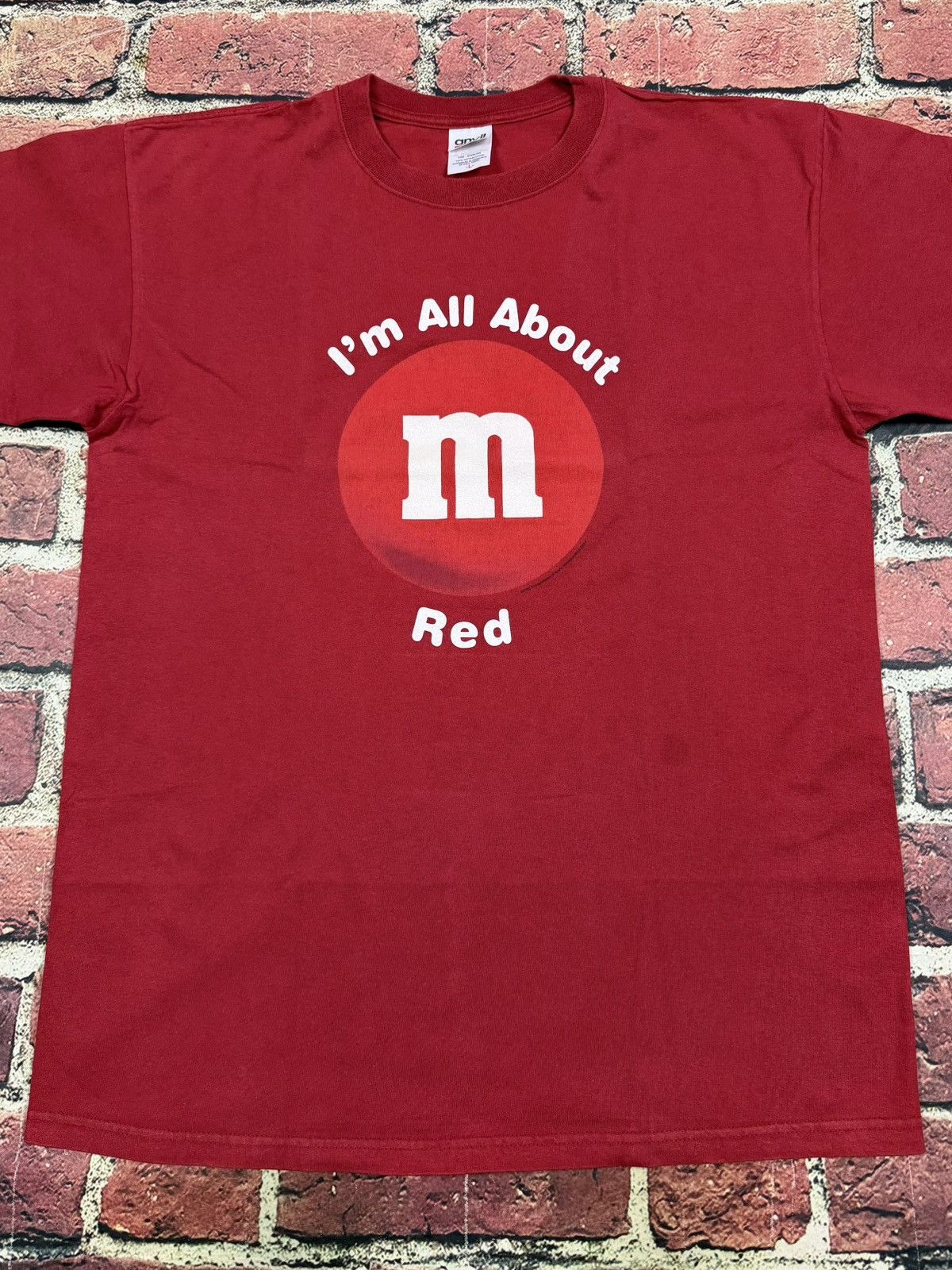 Anvil Vintage Mars M&M Candy T Shirt All About Red Chocolate Y2K Size US L / EU 52-54 / 3 - 2 Thumbnail