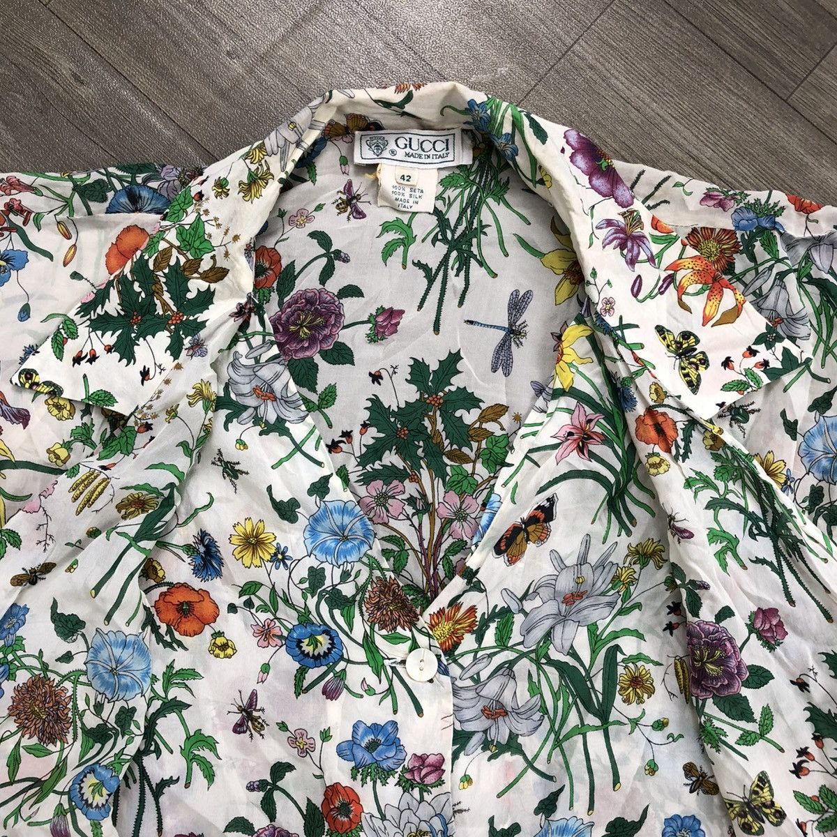 Gucci 1970s Gucci Silk Floral Old Pattern Blouse Italian Designer Size US S / EU 44-46 / 1 - 6 Thumbnail