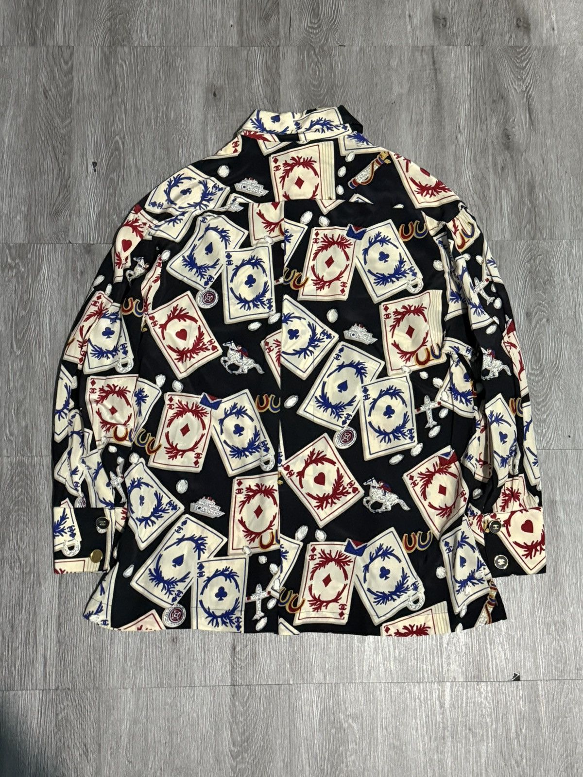 Chanel CHANEL CARD PRINT SILK SHIRT Size M / US 6-8 / IT 42-44 - 2 Thumbnail