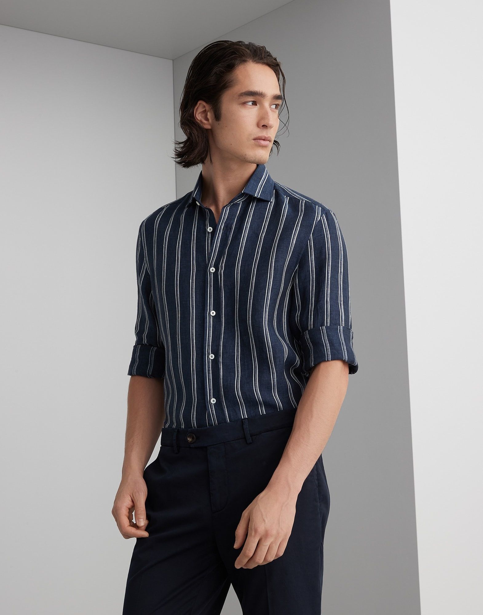 Brunello Cucinelli Shirt in Open Blue Size US L / EU 52-54 / 3 - 4 Thumbnail