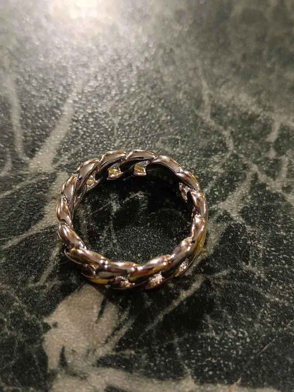 VIBE Gold Silver Color Cuban Chain Ring (size 7-12 ) Size ONE SIZE - 3 Thumbnail