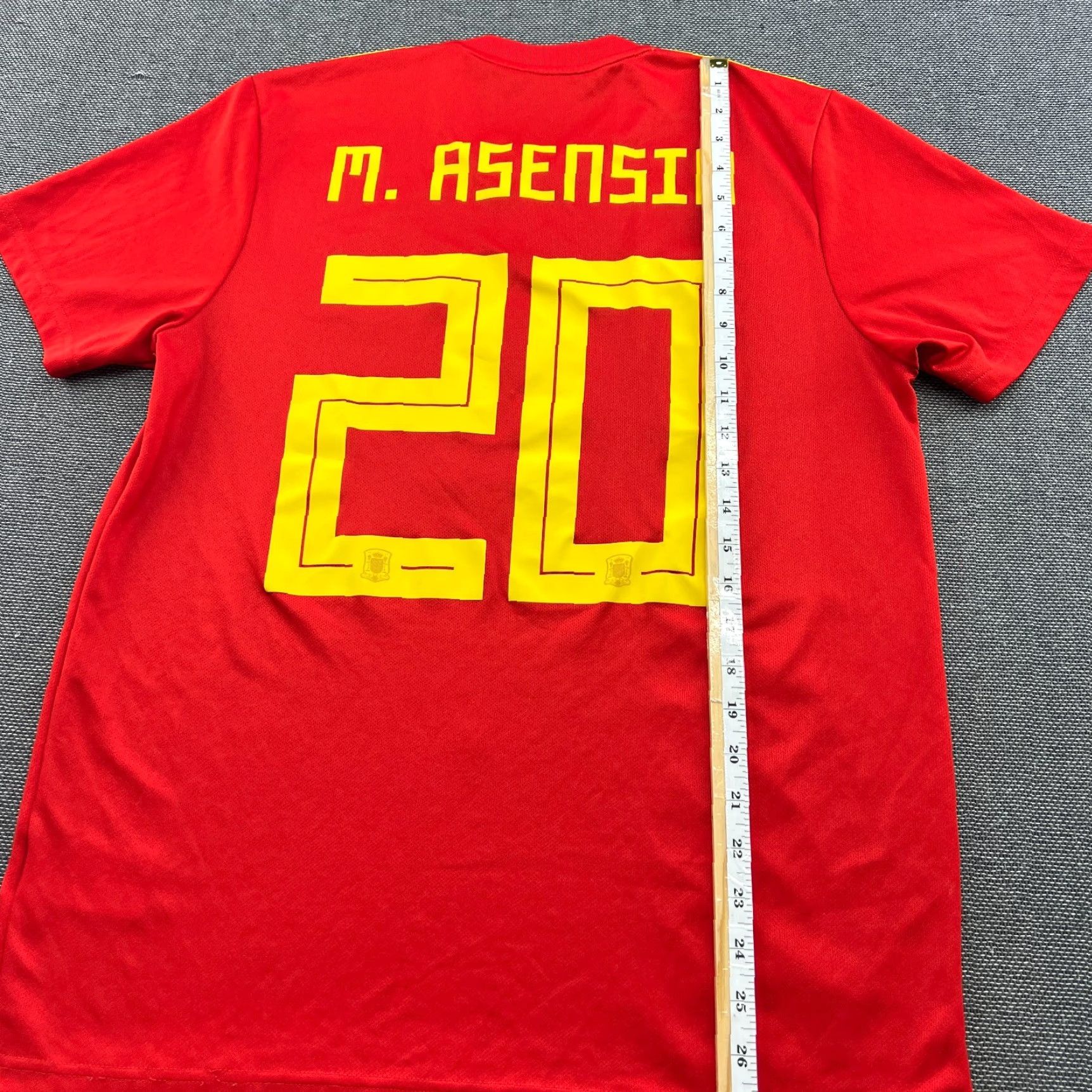 Adidas adidas Spain 2018 2019 Home Marco Asensio Football Jersey Mens XL Red Shirt Jersey Short Sleeve Athletic Moistu re Wicking Quick Dry Soccer Size US XL / EU 56 / 4 - 6 Thumbnail