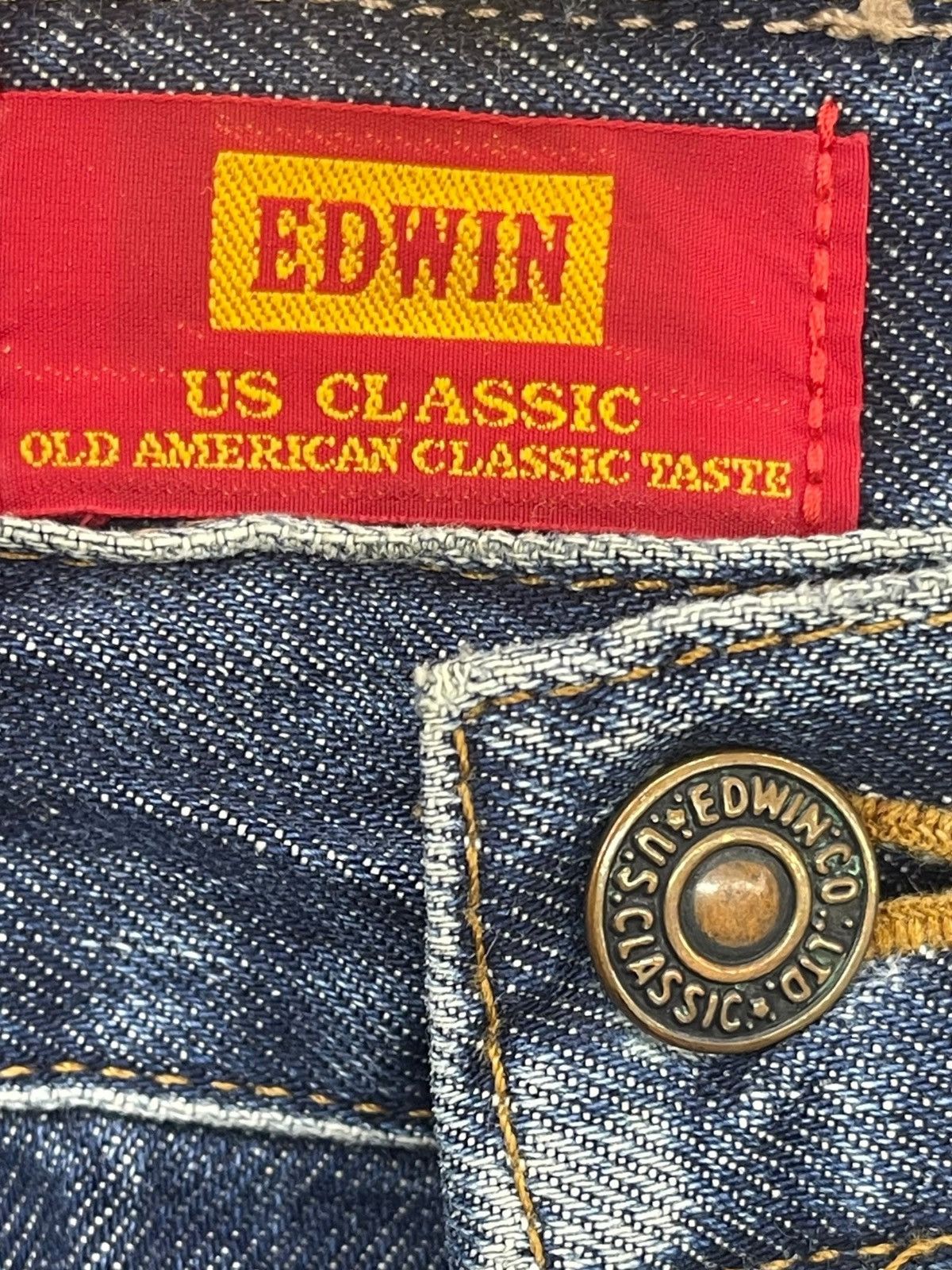 Edwin Edwin Blue Wash Whiskered Style Straight Leg jeans Size US 31 - 12 Thumbnail