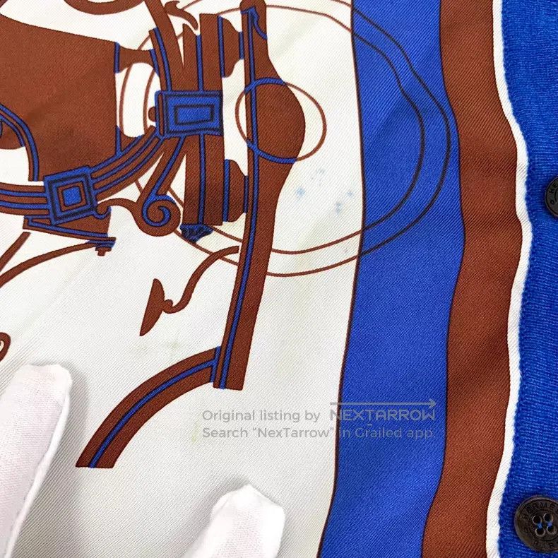 Hermes Hermes Dark blue carriage print patchwork cashmere crew-ne Size XS / US 0-2 / IT 36-38 - 9 Thumbnail