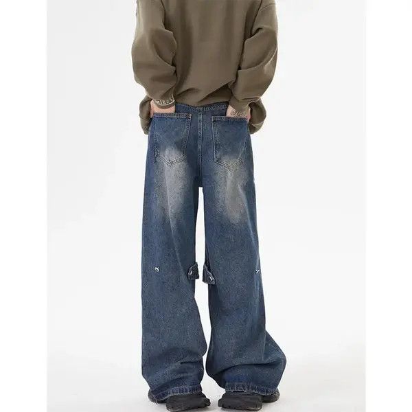 Japanese Brand #33 Vtg Streetwear Patchwork Style Loose Straight Wash Size US 32 / EU 48 - 2 Thumbnail