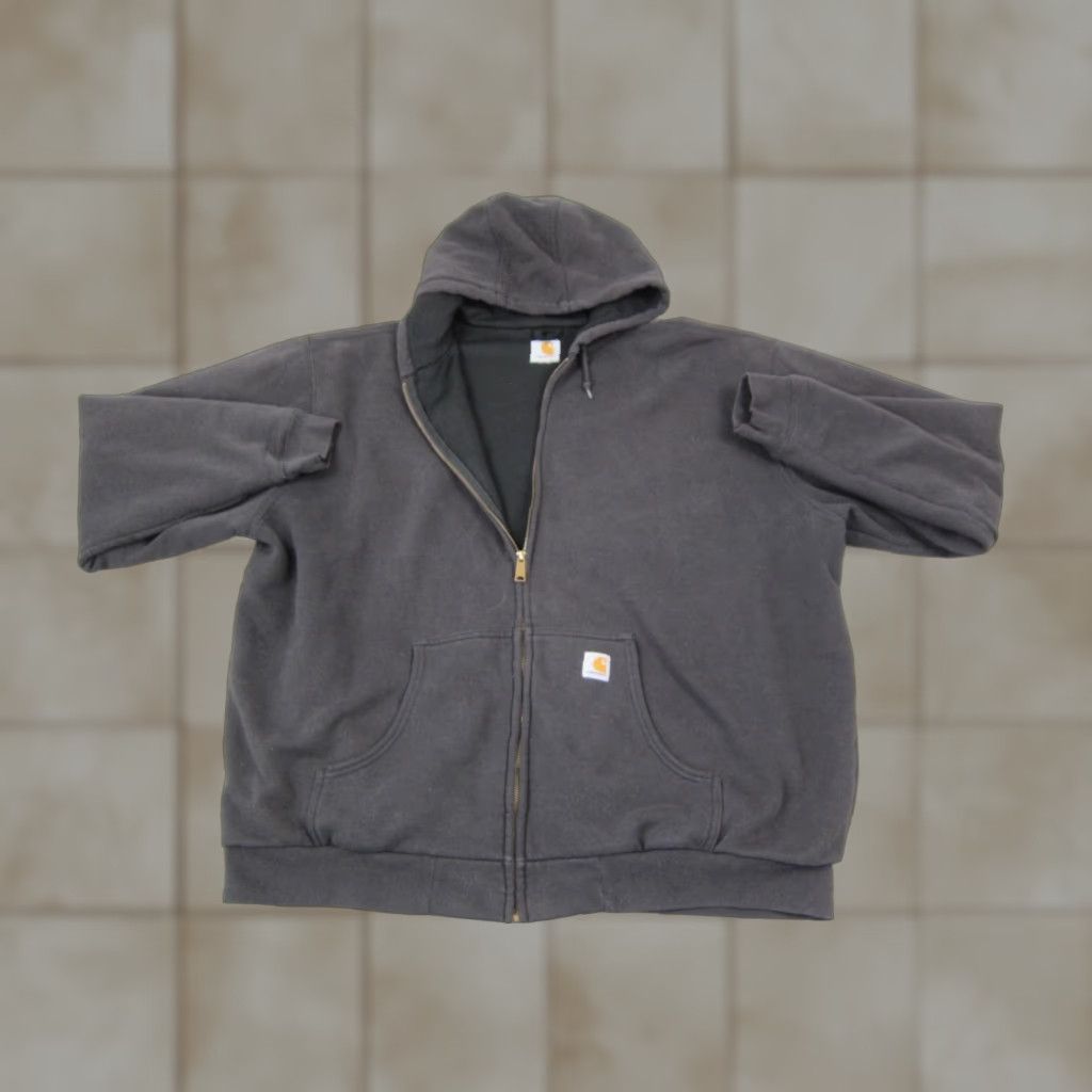 Carhartt Carhartt Hoodie Mens 3XLT Black Full Zip Lined Hooded Logo Vintage No Size US XXL / EU 58 / 5 - 1 Thumbnail