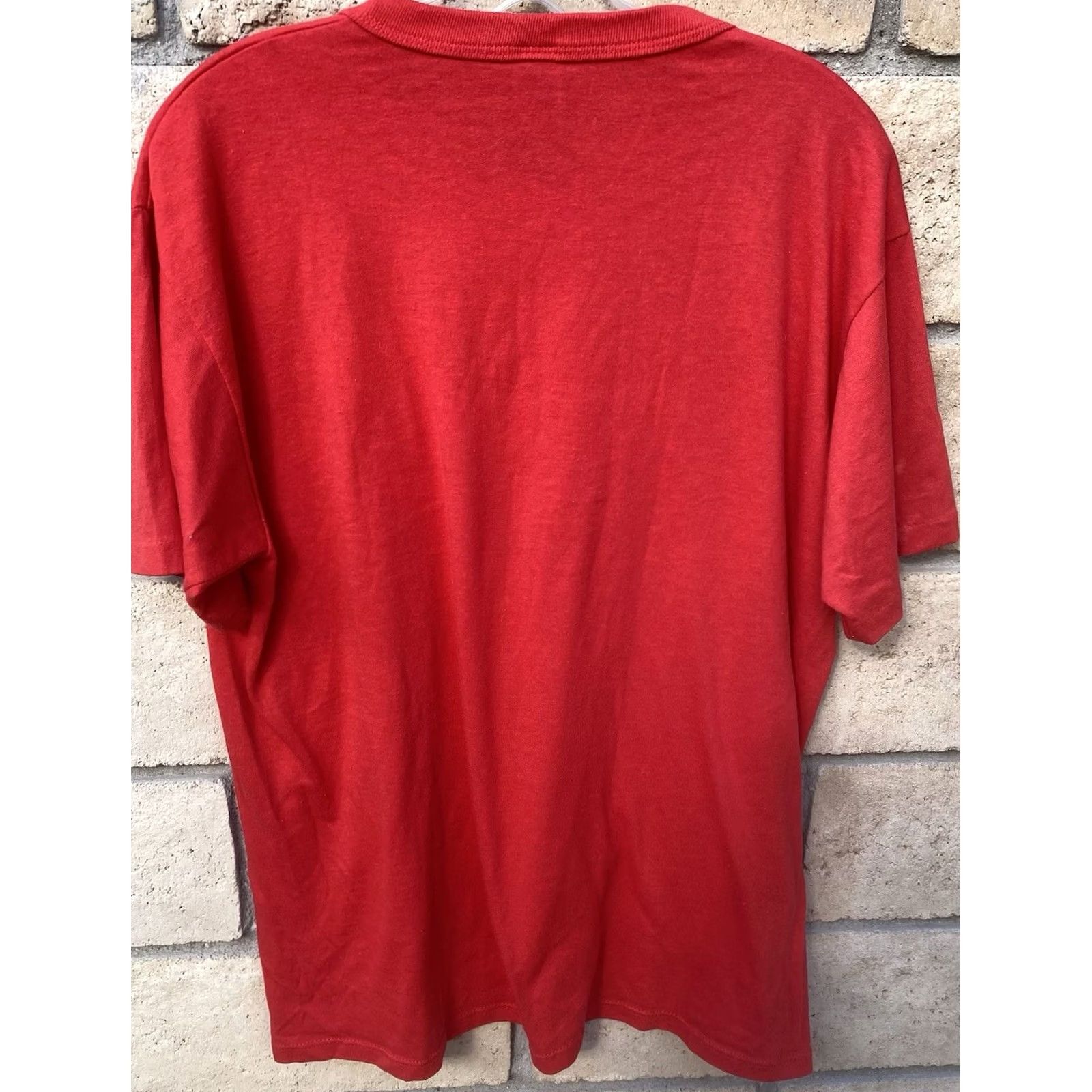 Vintage VINTAGE Russell Athletic By Reservation Only T Shirt Red L Mens 80s 90s Graphic Print Short Sleeve Crew Neck Size US L / EU 52-54 / 3 - 7 Thumbnail