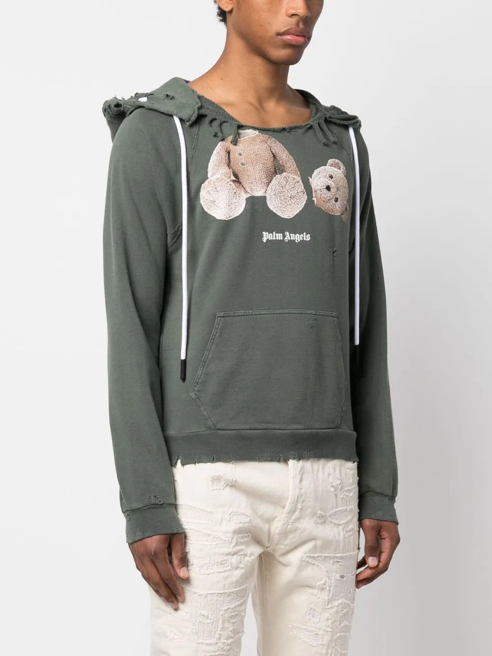 Palm Angels o1y0325 Logo Hoodie in Khaki Size US XS / EU 42 / 0 - 3 Thumbnail