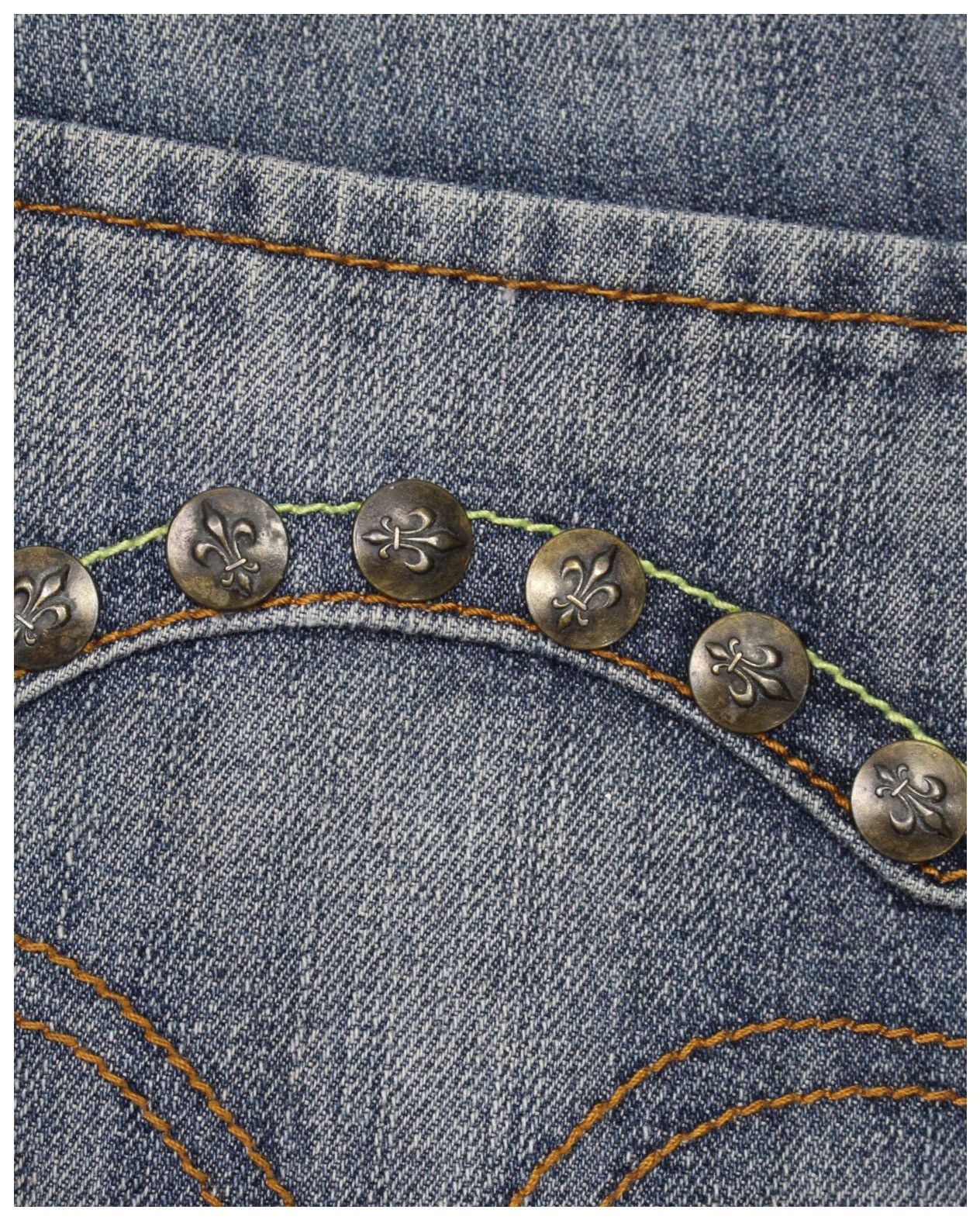 Hysteric Glamour 2000S EDWIN E-99 “ED.2006” FLEUR-DE-LIS STUDDED DENIM Size US 26 / EU 42 - 7 Thumbnail