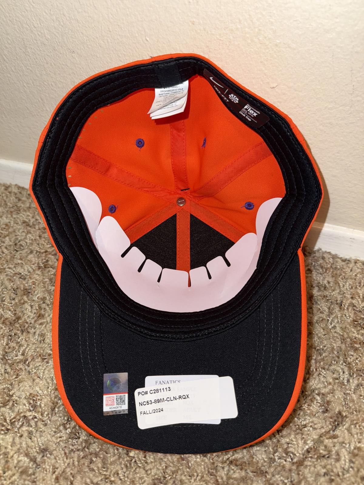 Nike Nike Men’s Clemson Tigers Orange Coach Dri-Fit Club Aerobill Flex Hat Sample Size ONE SIZE - 10 Thumbnail