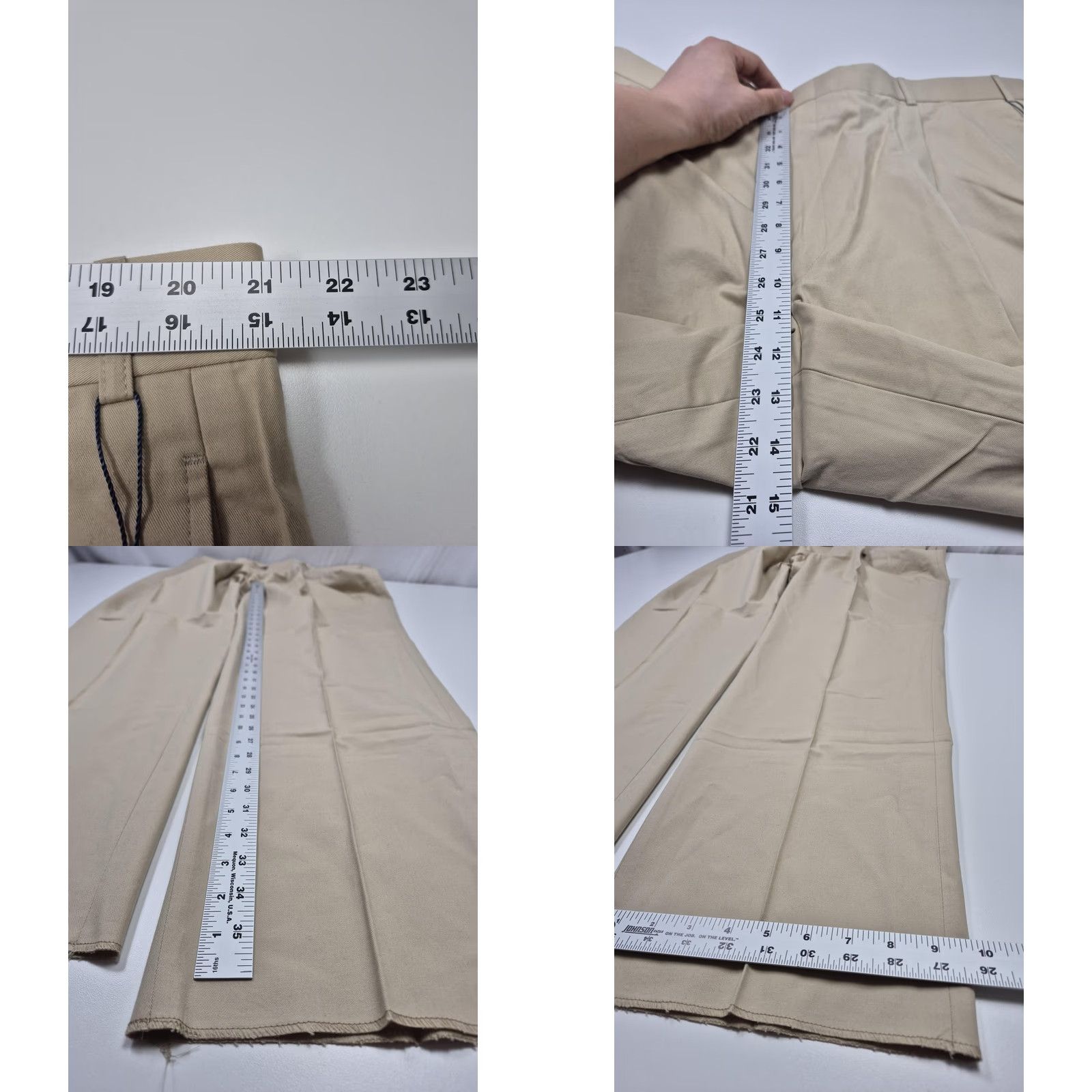 Vintage Haspel Dress Pants Mens 42x36 Beige Cotton Pleated Astor Classic Unhemmed NWT Size US 42 / EU 58 - 8 Thumbnail