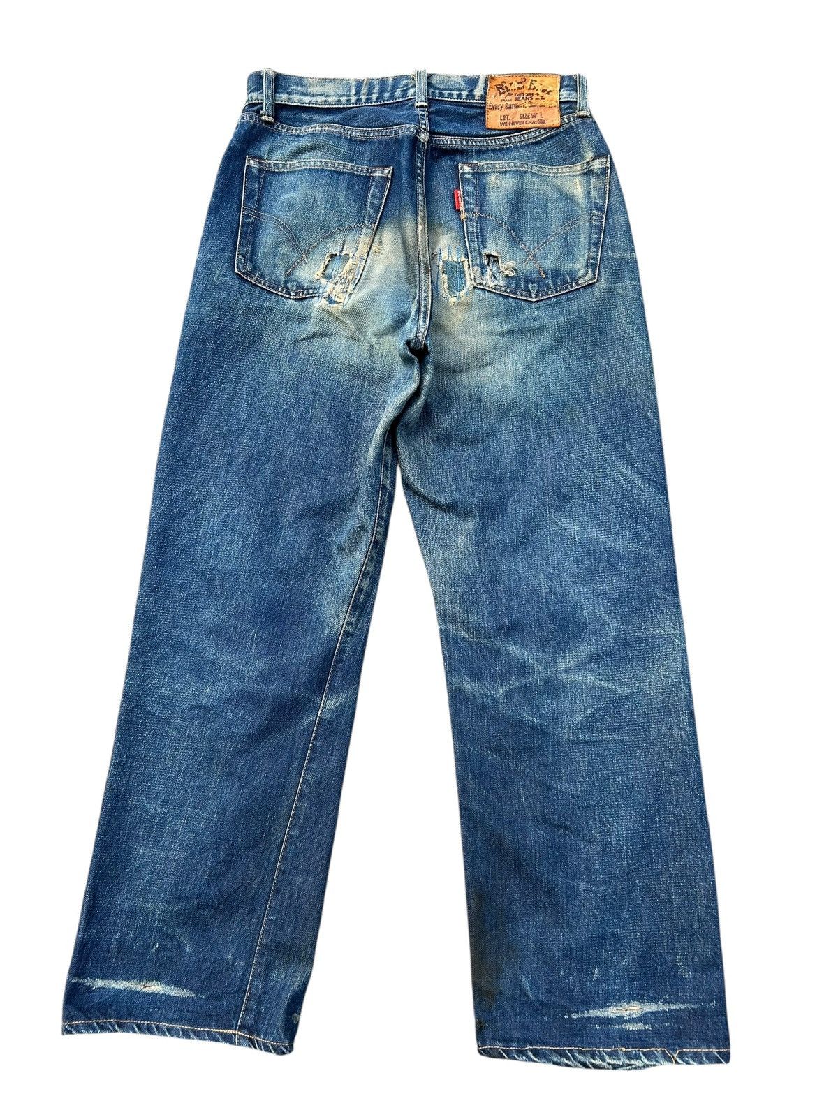 Kapital Vintage Blue Blue Hr Market Selvedge Distressed denim jeans Size US 30 / EU 46 - 9 Thumbnail