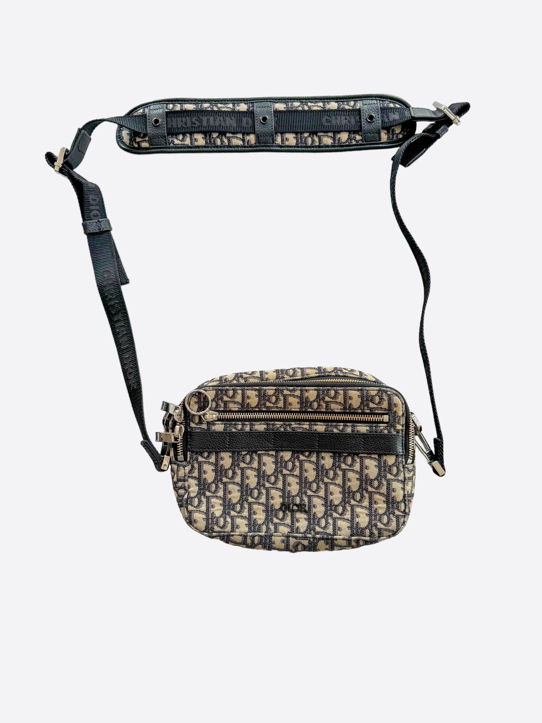 image of Dior Beige Oblique Safari Messenger Bag, Men's