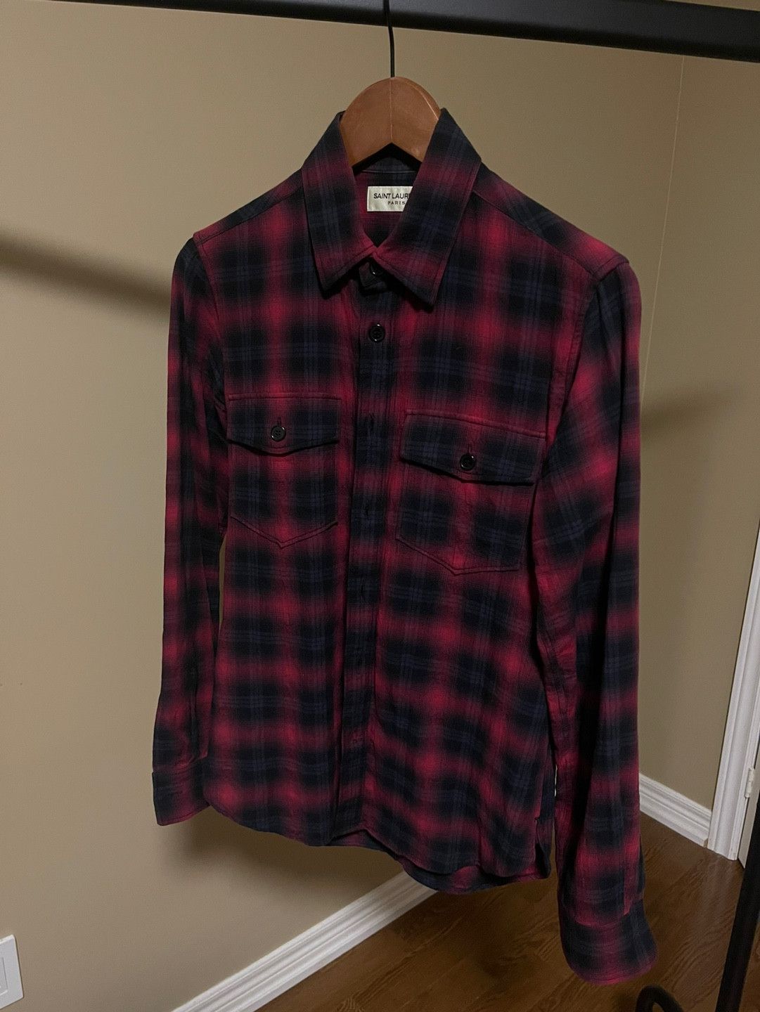 Saint Laurent Paris Saint Laurent Raw-Edge Flannel Shirt Size US XS / EU 42 / 0 - 1 Thumbnail