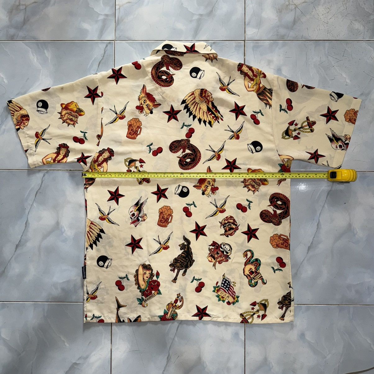 Dragonfly Vtg Y2K Dragonfly Traditional Tattoo Hawaiian Shirt Size US XL / EU 56 / 4 - 13 Thumbnail