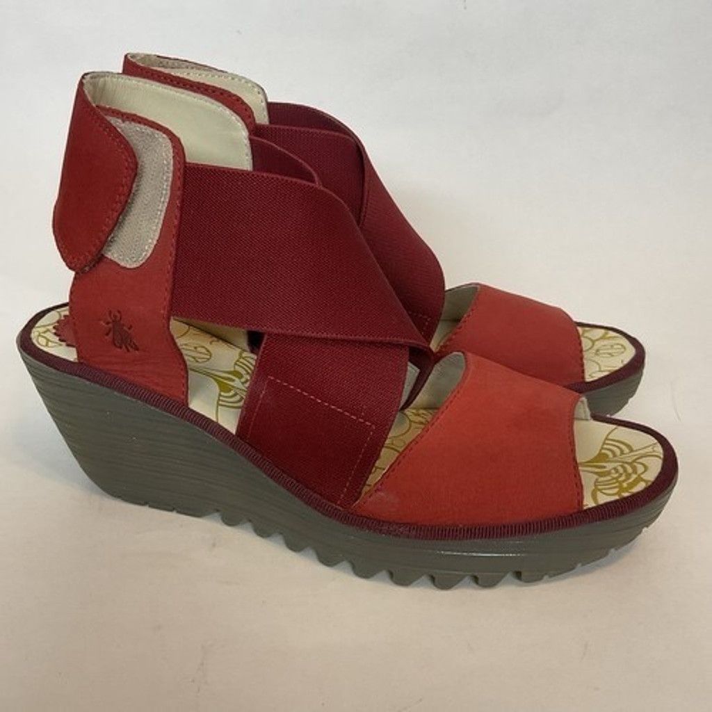 Fly London Fly London Mousse Leather Crossover Wedge Sandals Women 8.5 Size US 9 / IT 39 - 8 Thumbnail