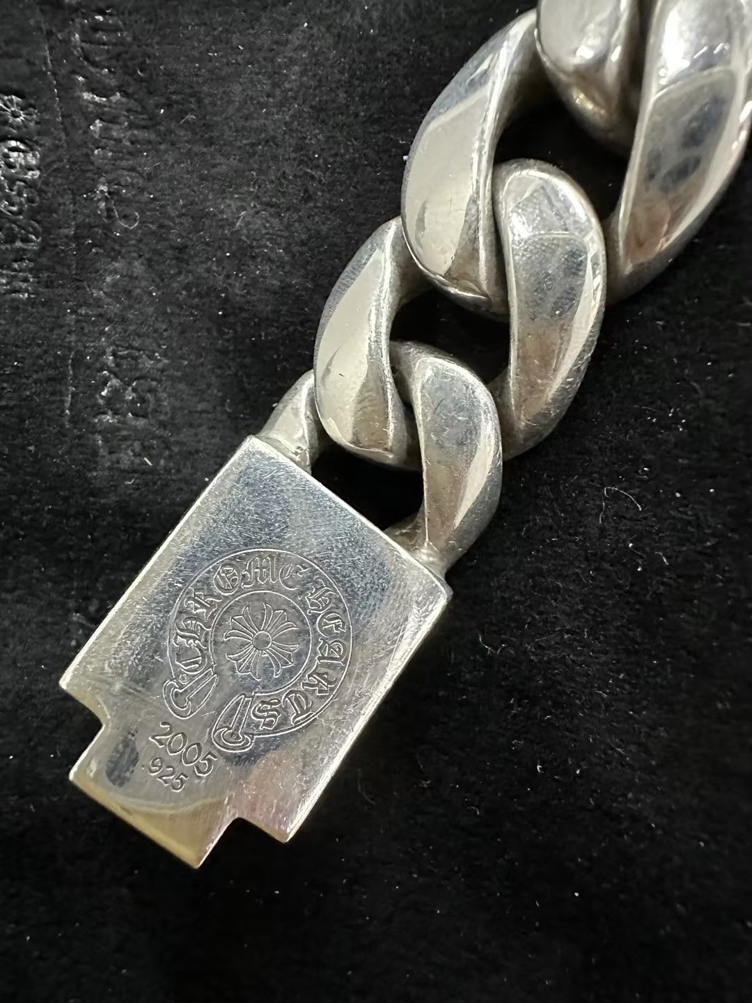 Chrome Hearts Chrome Hearts Silver Plus Cross Cuban Link ID Bracelet Size ONE SIZE - 6 Thumbnail