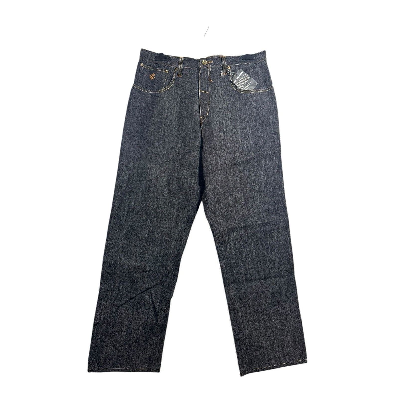 Vintage Y2K Rocawear Jeans Mens Denim Baggy Hip Hop Black Wi