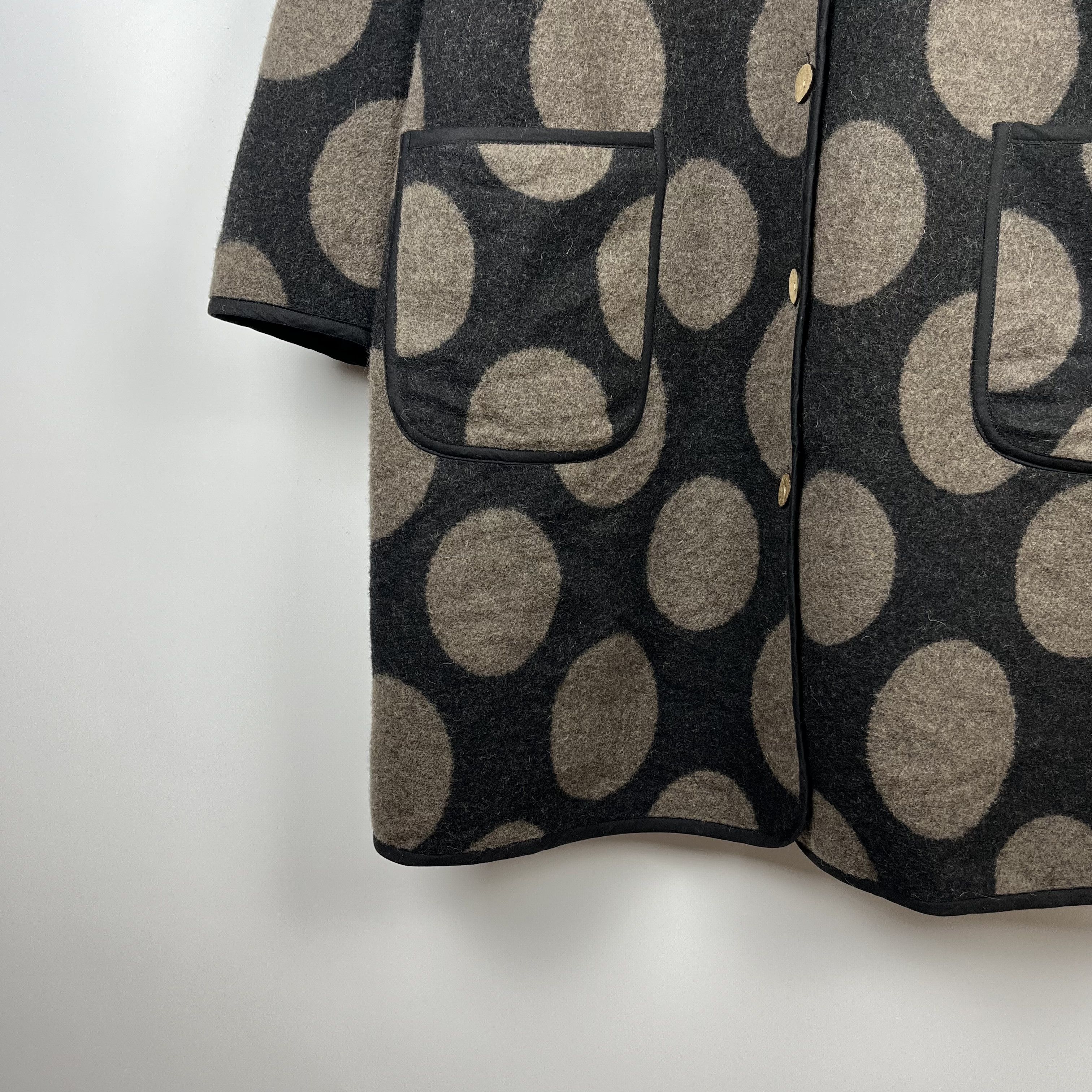 Gudrun Sjoden Ladies Gudrun Sjoden Polka Dot Wool Coat Size L / US 10 / IT 46 - 5 Thumbnail
