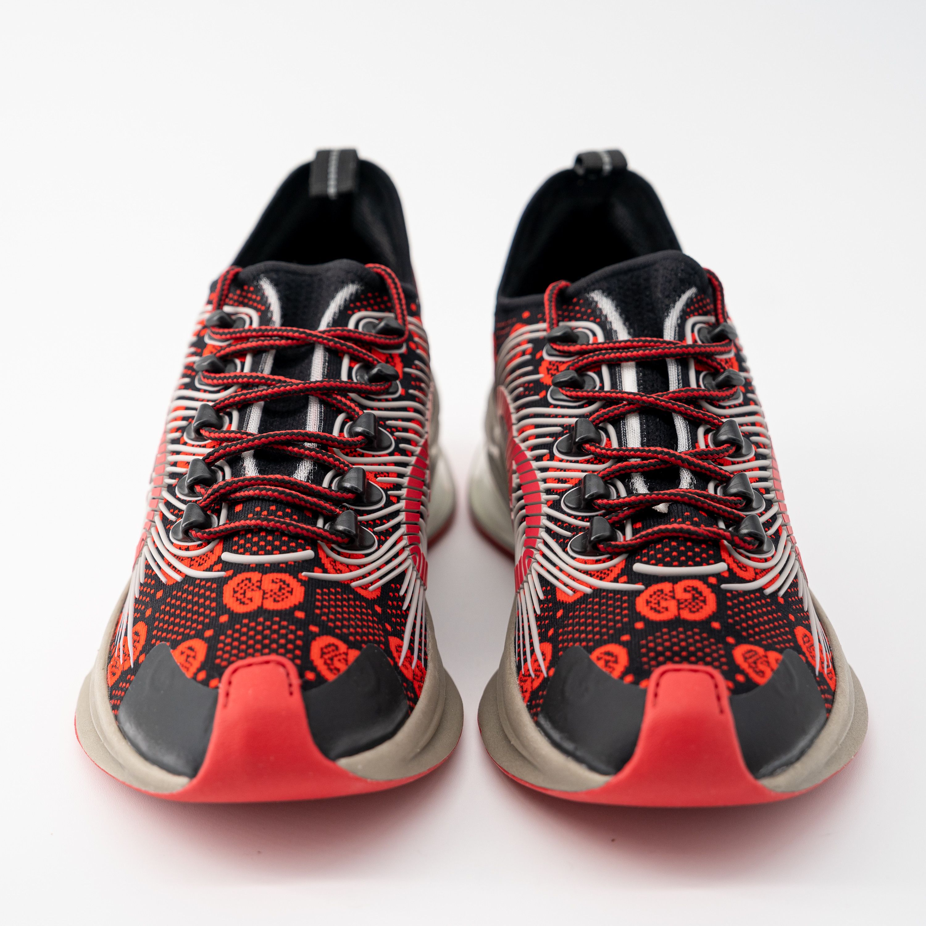 Gucci 12G - Gucci Run Sneaker Black Red GG Size US 12.5 / EU 45-46 - 2 Thumbnail