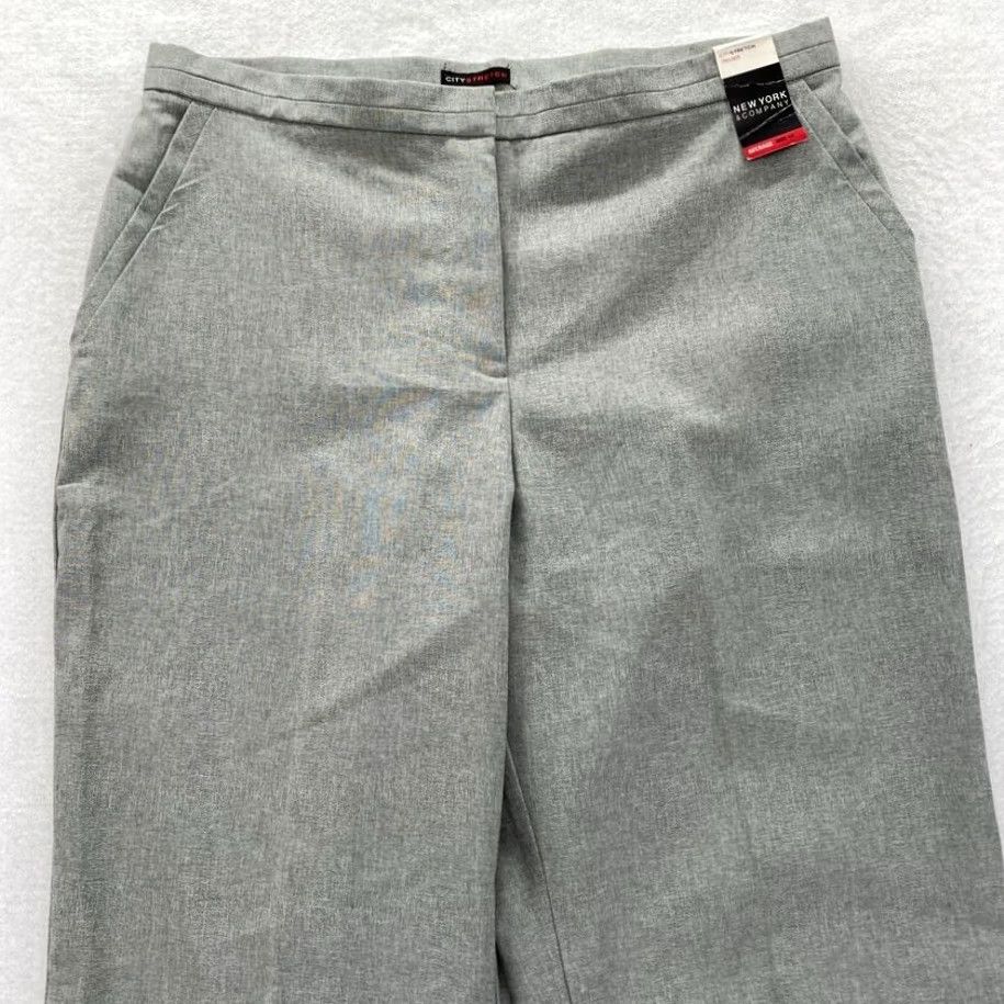 Vintage NY&C New York & Company Dress Pants Women's 14 Gray City Stretch Trouser Cuffed Size 36" / US 14 / IT 50 - 2 Thumbnail