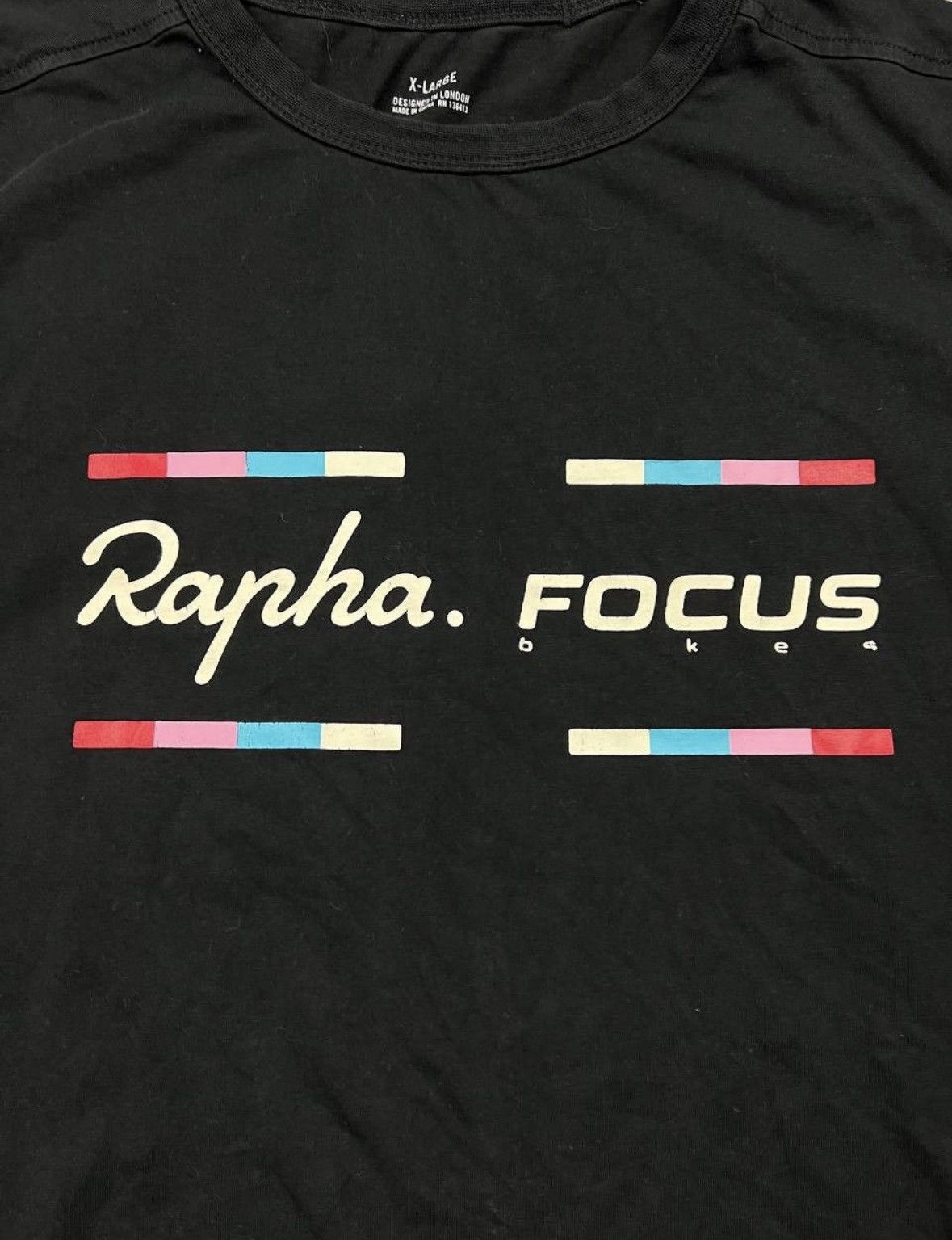 Rapha Rapha Focus Bikes T-Shirt Big Logo Cycling Black Mens Tee Size US XL / EU 56 / 4 - 4 Thumbnail