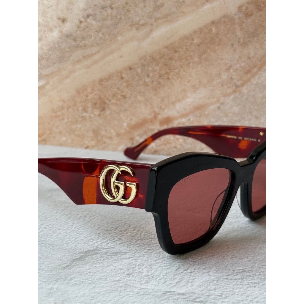 Gucci NEW Gucci GG1422S Black Red Marmont Cat Eye Sunglasses Size ONE SIZE - 7 Thumbnail