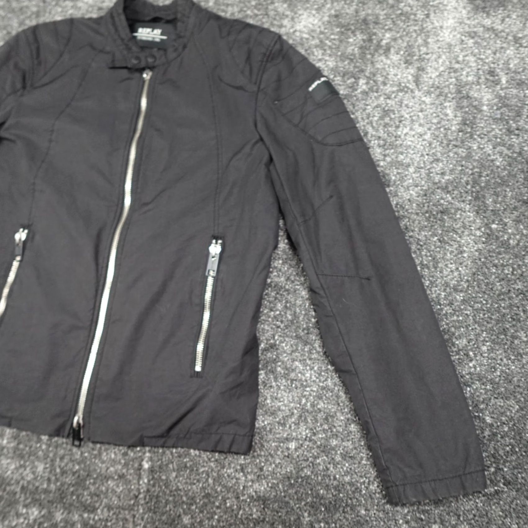 Replay Replay Bomber Jacket Black Size XL Biker Men's Coat Shirt Size US XL / EU 56 / 4 - 4 Thumbnail