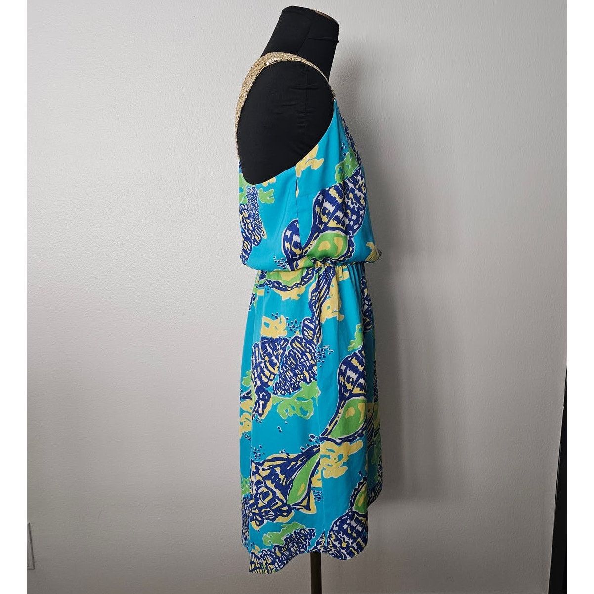 Lilly Pulitzer EUC Lilly Pulitzer Calissi Turquoise Sound the Horn Dress XS Size XS / US 0-2 / IT 36-38 - 7 Thumbnail
