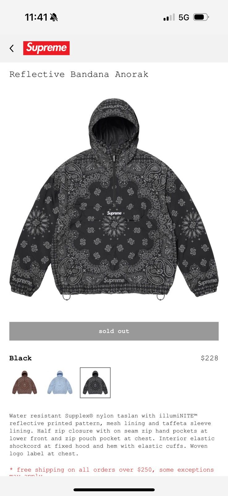 Supreme Supreme Reflective Bandana Anorak | Grailed