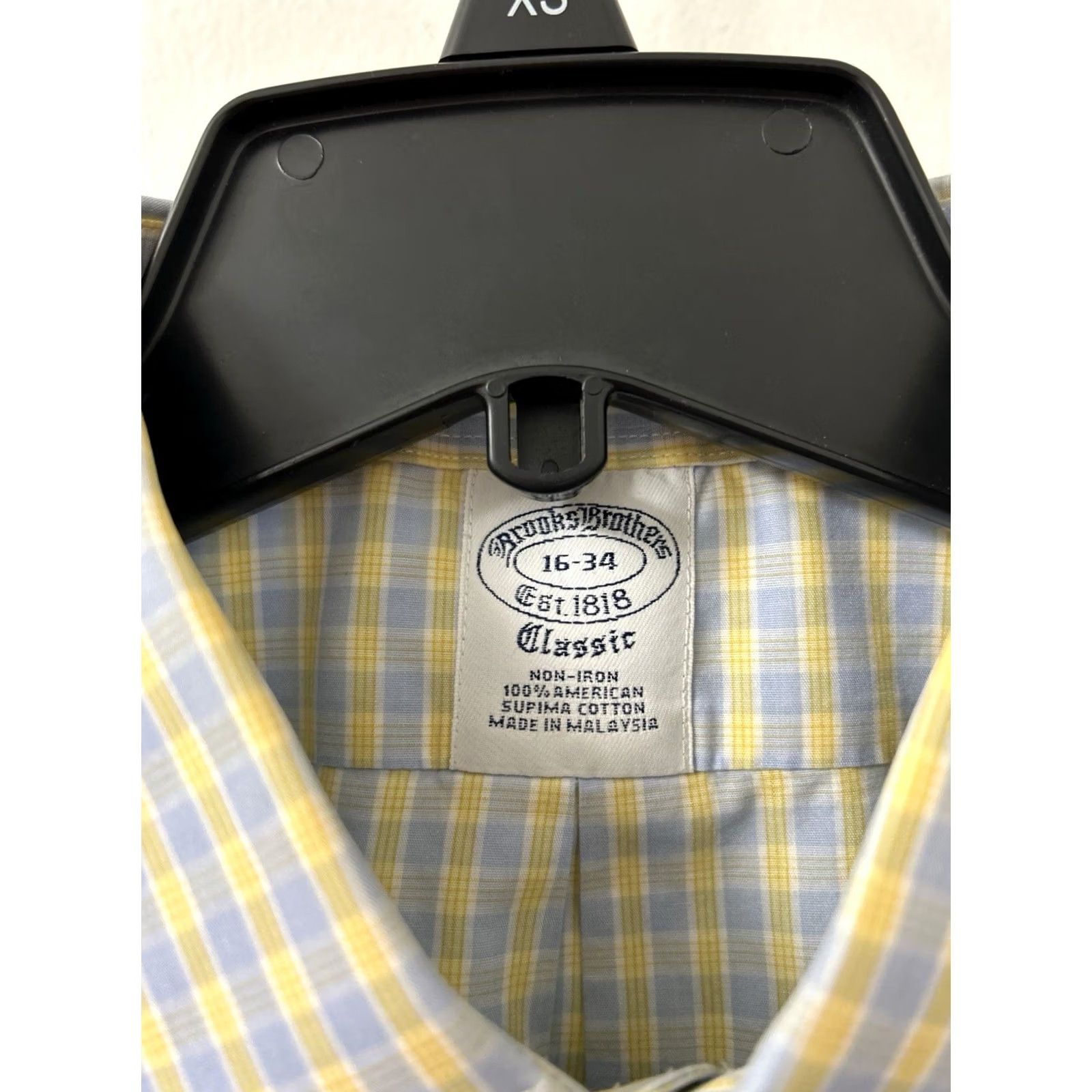 Brooks Brothers Brooks Brothers Classic Dress Shirt Mens 16 L/S Oxford Check Blue Yellow 100% Cotton Slim/Regular Fit Men’s Shirt Mens Mens Navy Blues Size US L / EU 52-54 / 3 - 6 Thumbnail