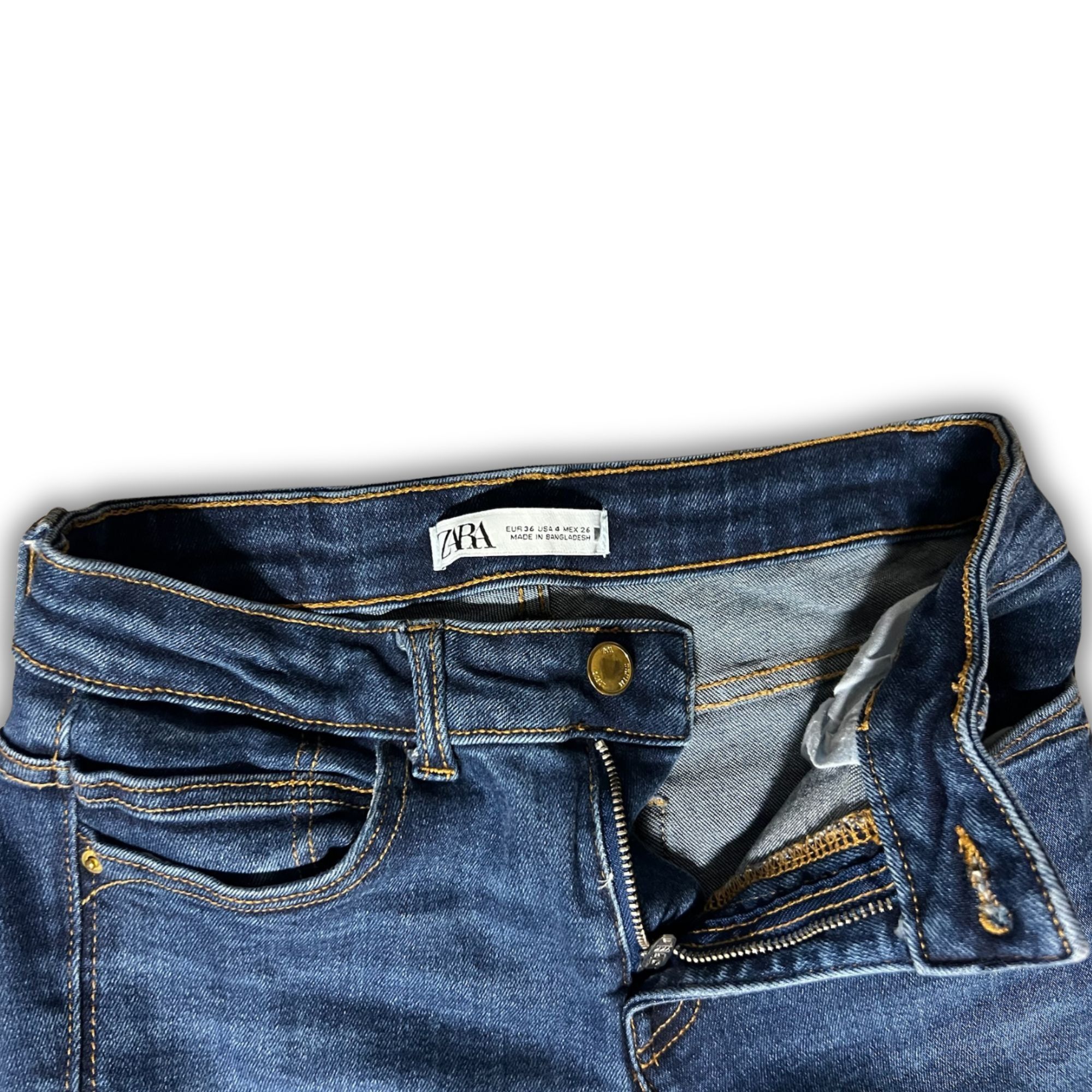 Zara Zara Womens Basic Denim Jeans USA 4 Classic Blue Mid-Rise Sk Size 27" / US 4 / IT 40 - 4 Thumbnail