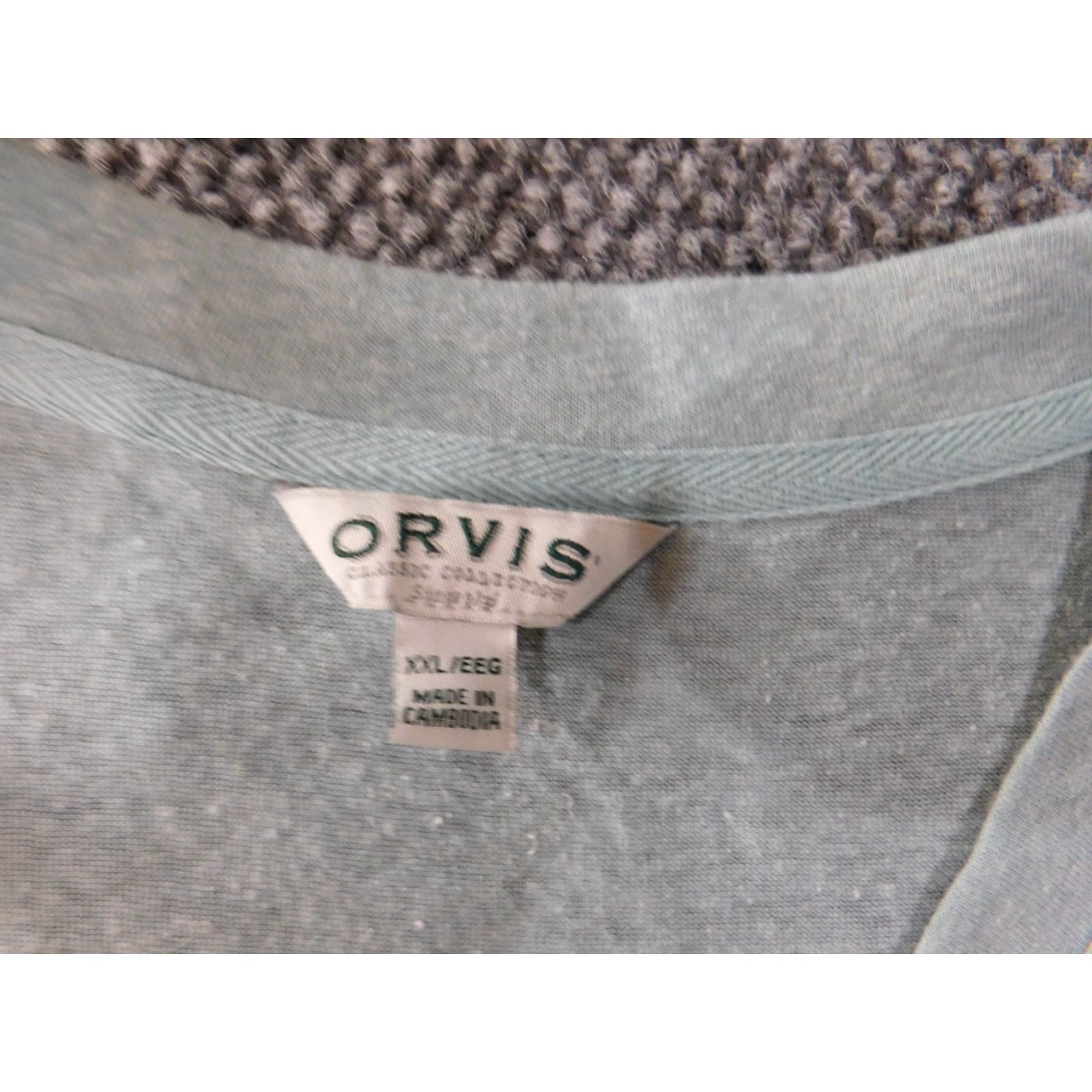 Orvis Orvis Blouse Shirt Women 2XL Blue Linen Knit V-Neck Pullover Casual Stretch Classic Regular Size XXL / US 16-18 / IT 52-54 - 5 Thumbnail