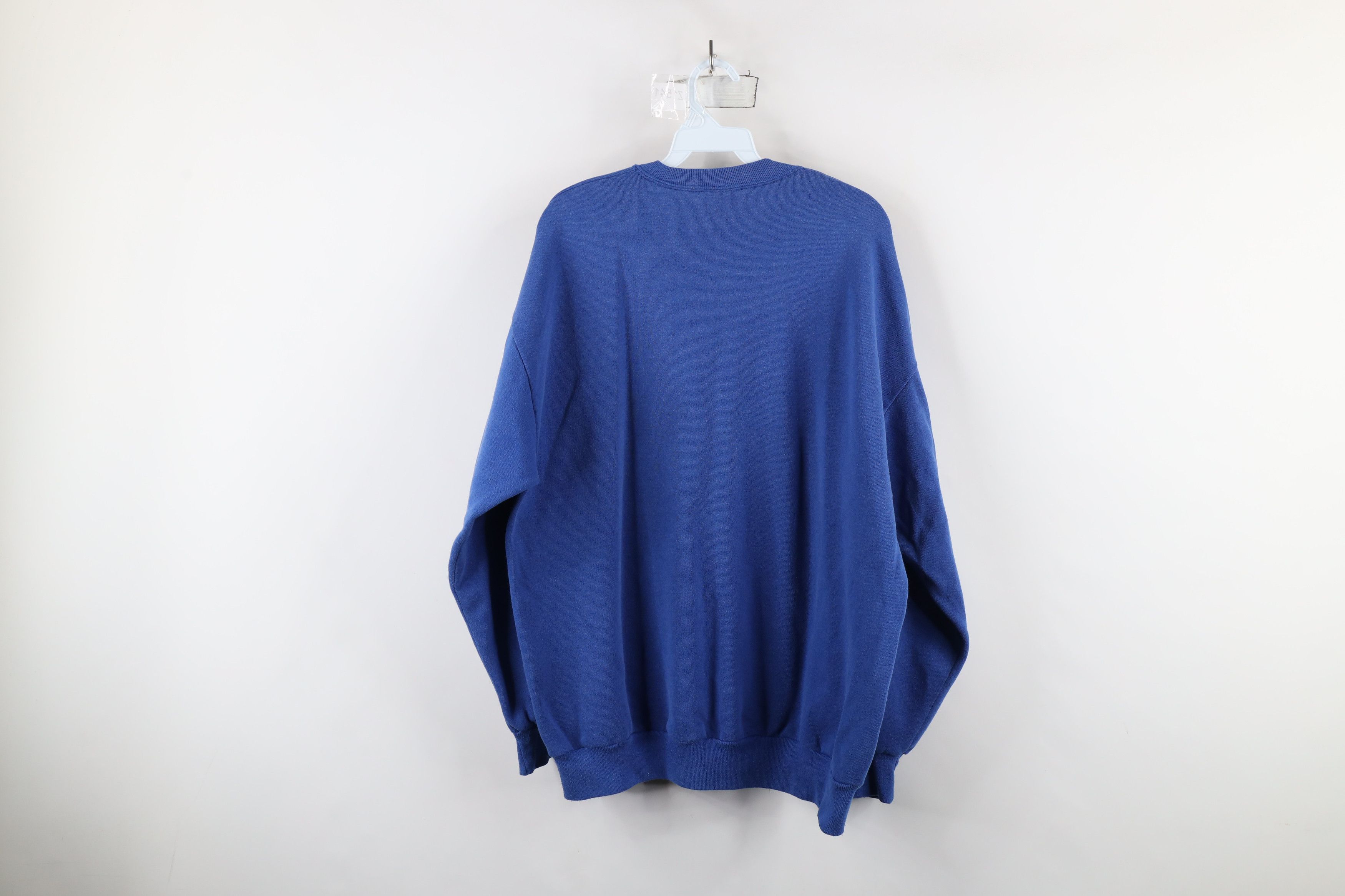 Vintage Vintage 90s Streetwear Crewneck Sweatshirt Royal Blue USA Size US XL / EU 56 / 4 - 14 Thumbnail