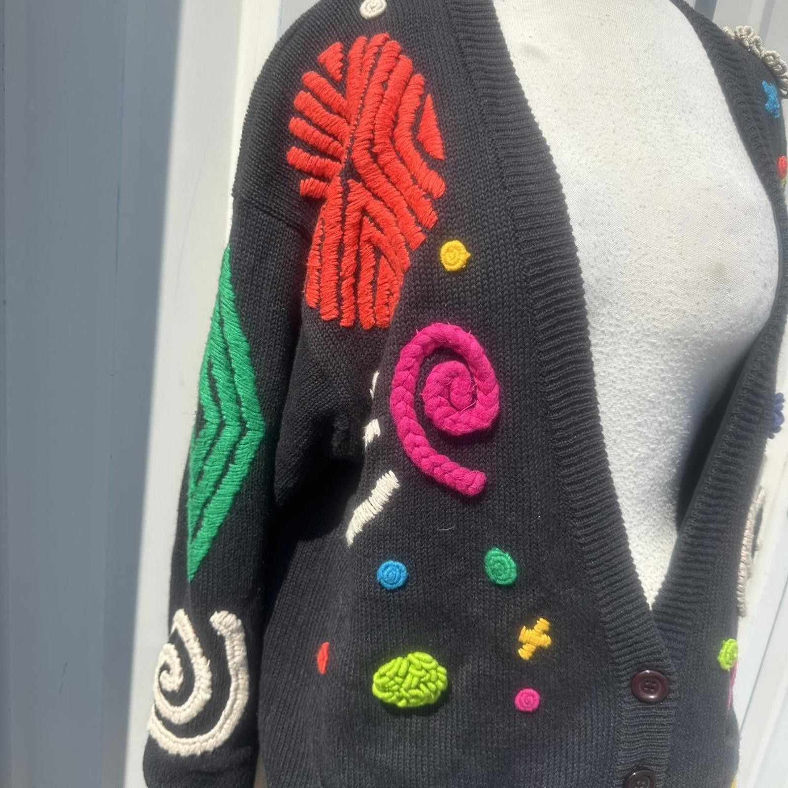 Other Black vintage 90s embroidered cardigan cardigan Size S / US 4 / IT 40 - 7 Thumbnail